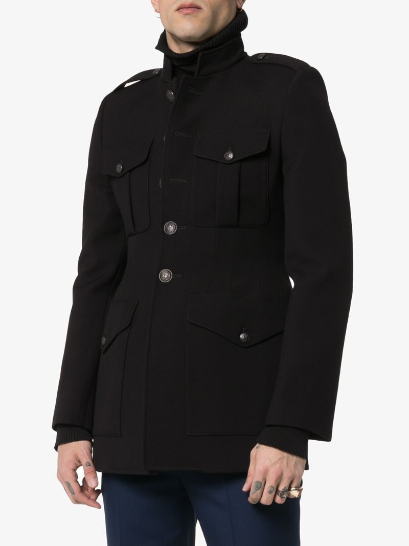 Balenciaga Balenciaga Single-Breasted Officer Wool Jacket Size US L / EU 52-54 / 3 - 1 Thumbnail