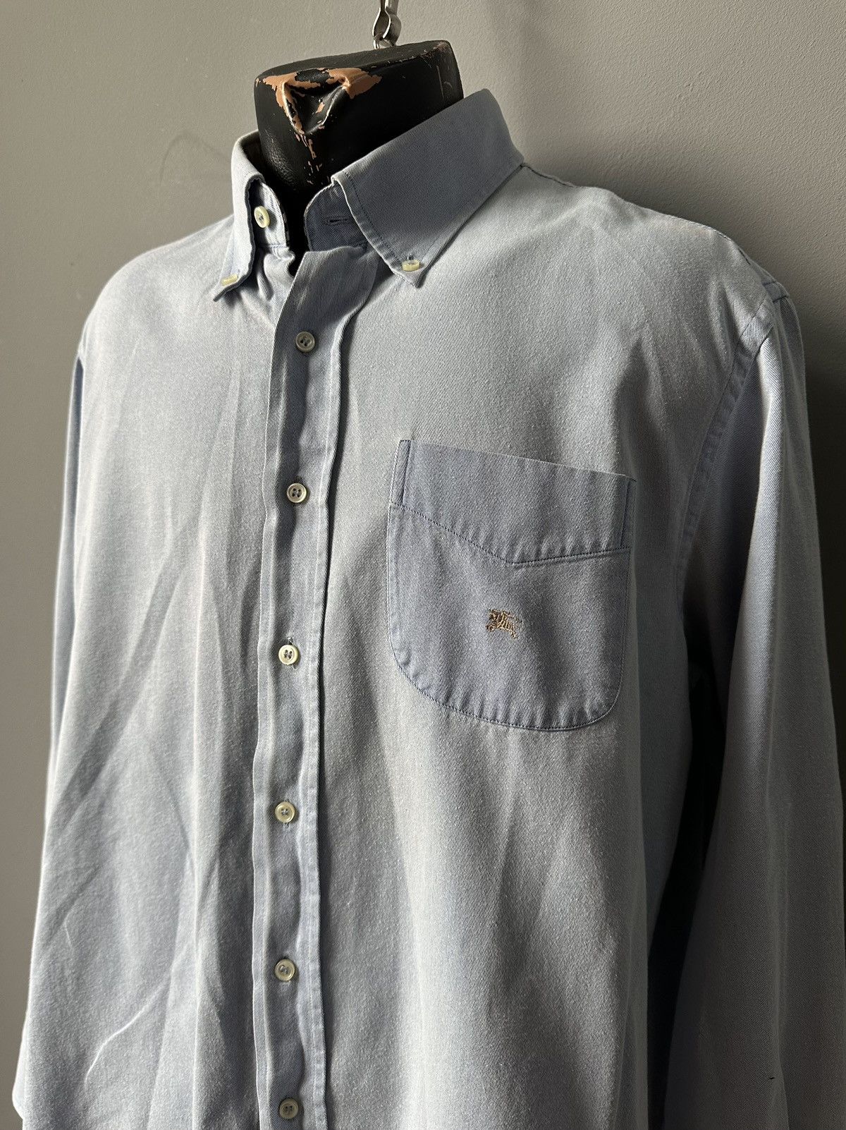 Burberry Vintage Mens Shirt Burberry England Classic Y2k Avantgarde Size US L / EU 52-54 / 3 - 3 Thumbnail