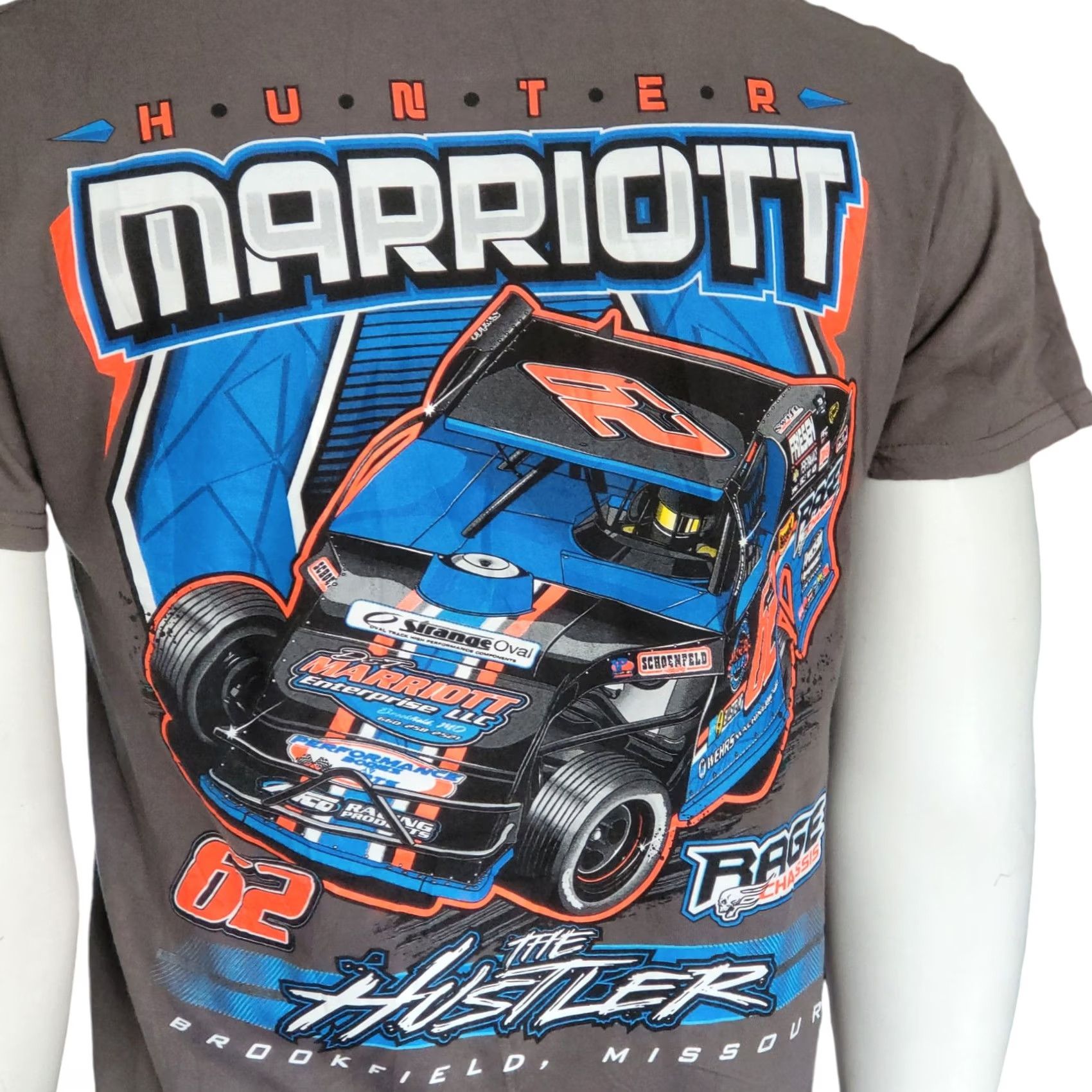 Gildan Hunter Marriott Racing T-Shirt | Men's Medium | Gildan 100% Cotton | Graphic Mot Racing Decade 90s Golf? Size US M / EU 48-50 / 2 - 4 Thumbnail