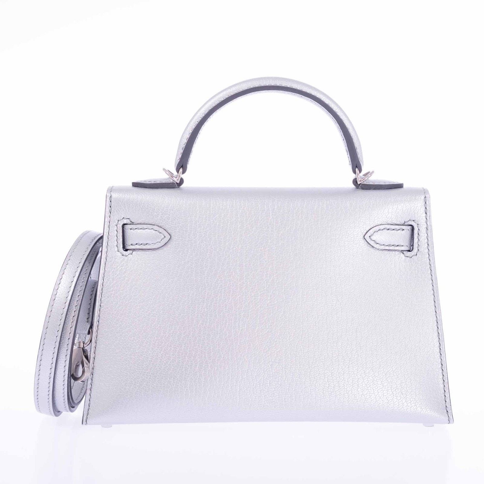 Hermes Mini Kelly 20 Sellier Argent Chevre Chamkilight Palladium Size ONE SIZE - 16 Thumbnail