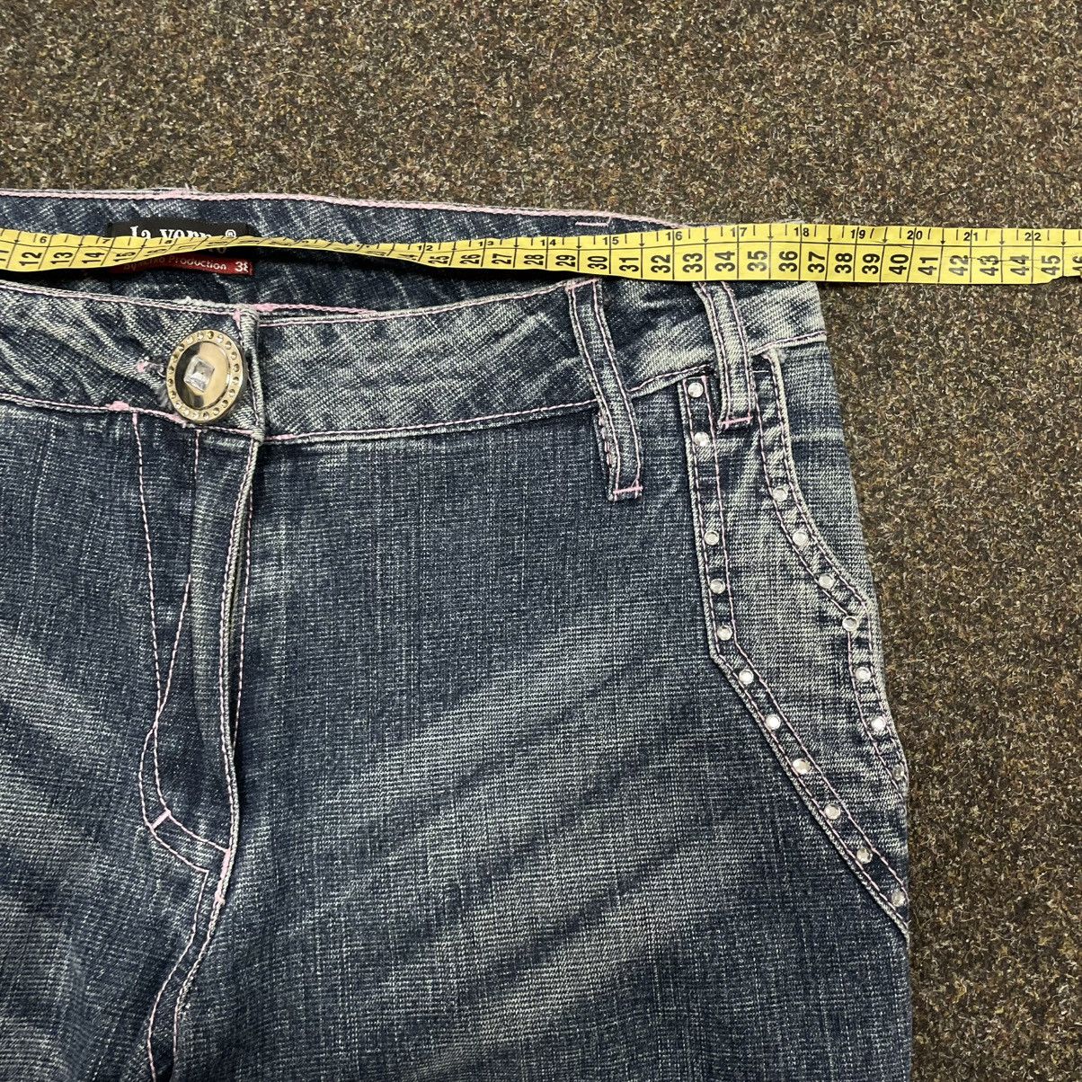 Vintage Vintage Y2K Baggy Wide Leg Jeans Washed Blue 90s Skate Logo Size 34" / US 12 / IT 48 - 6 Thumbnail