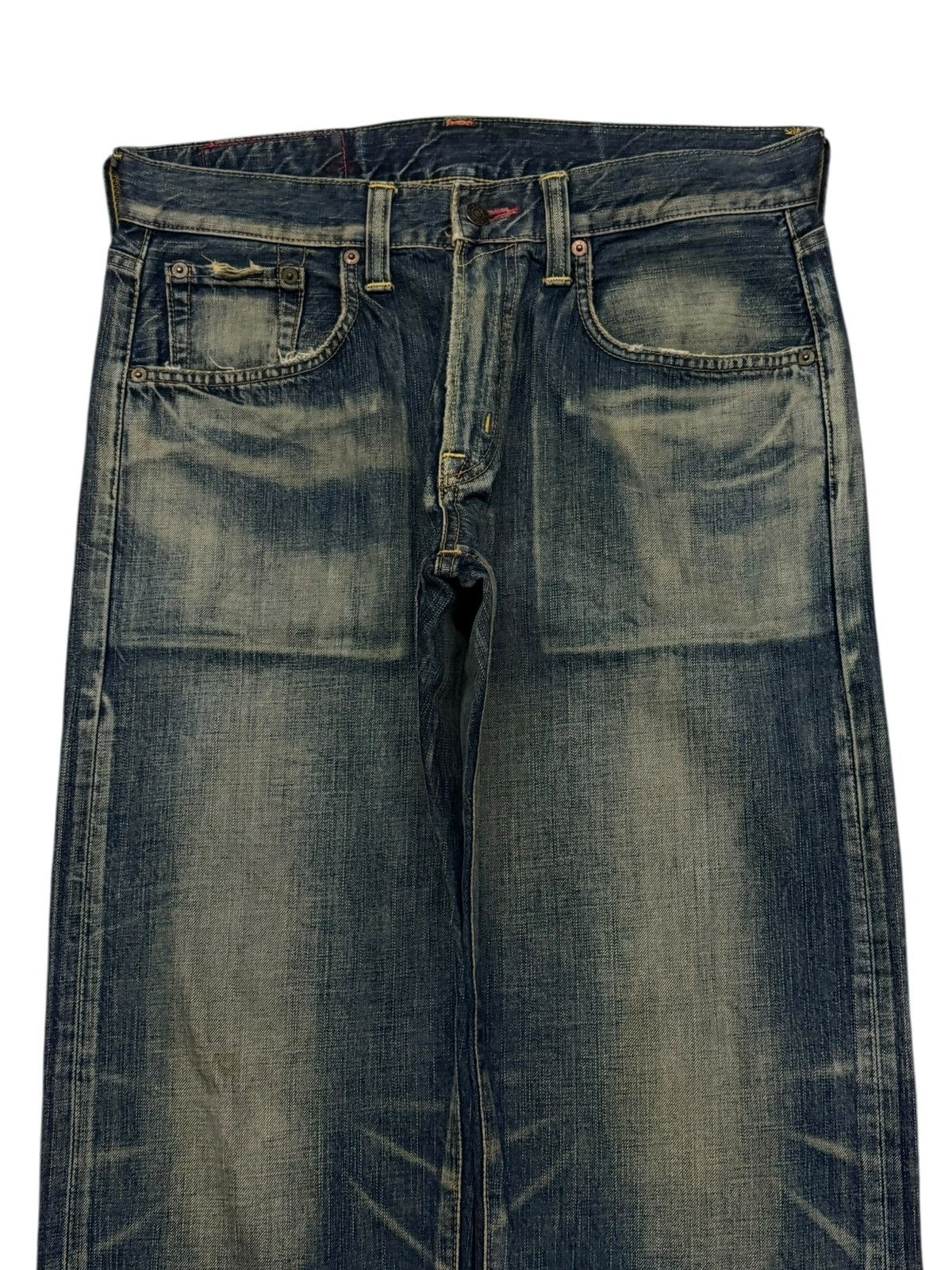 Edwin Vintage 00s Edwin 504 Japan, Vintage Faded Denim Jeans | W34 Size US 34 / EU 50 - 4 Thumbnail