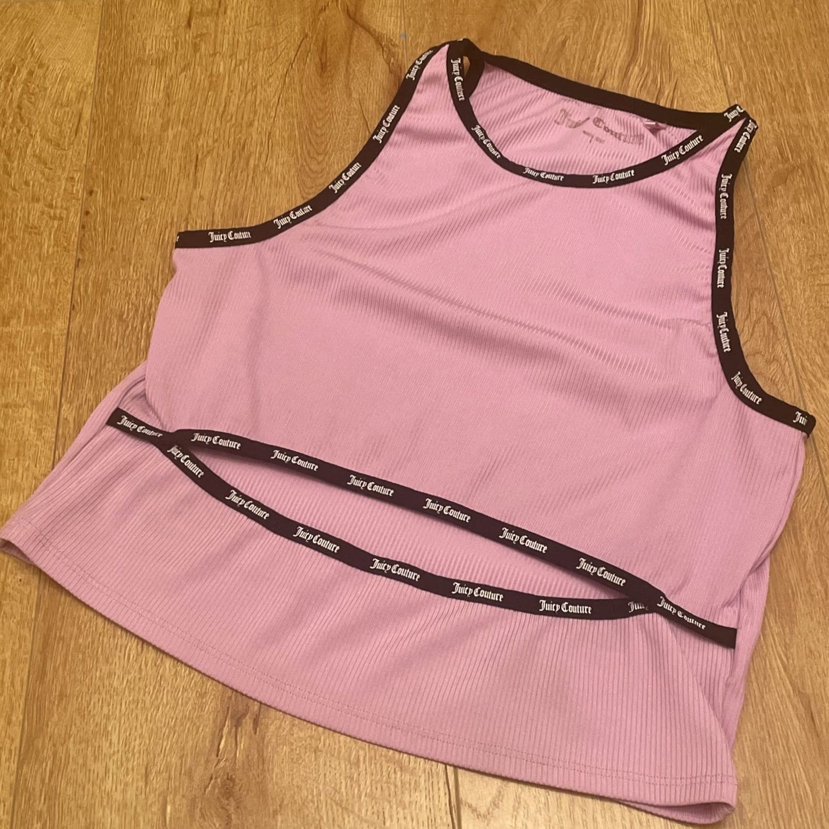 Juicy Couture VINTAGE Juicy Couture Tank Shirt Halter Rib Cutout Pink Dusk Violet LIquorice Crop Size L Womens Size L / US 10 / IT 46 - 2 Thumbnail