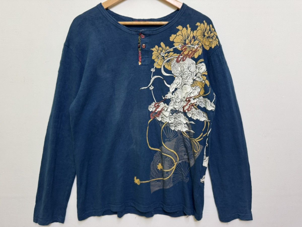 Japanese Brand Japanese Graphic Japanese God of Wind Faded Long Sleeve Size US M / EU 48-50 / 2 - 7 Thumbnail