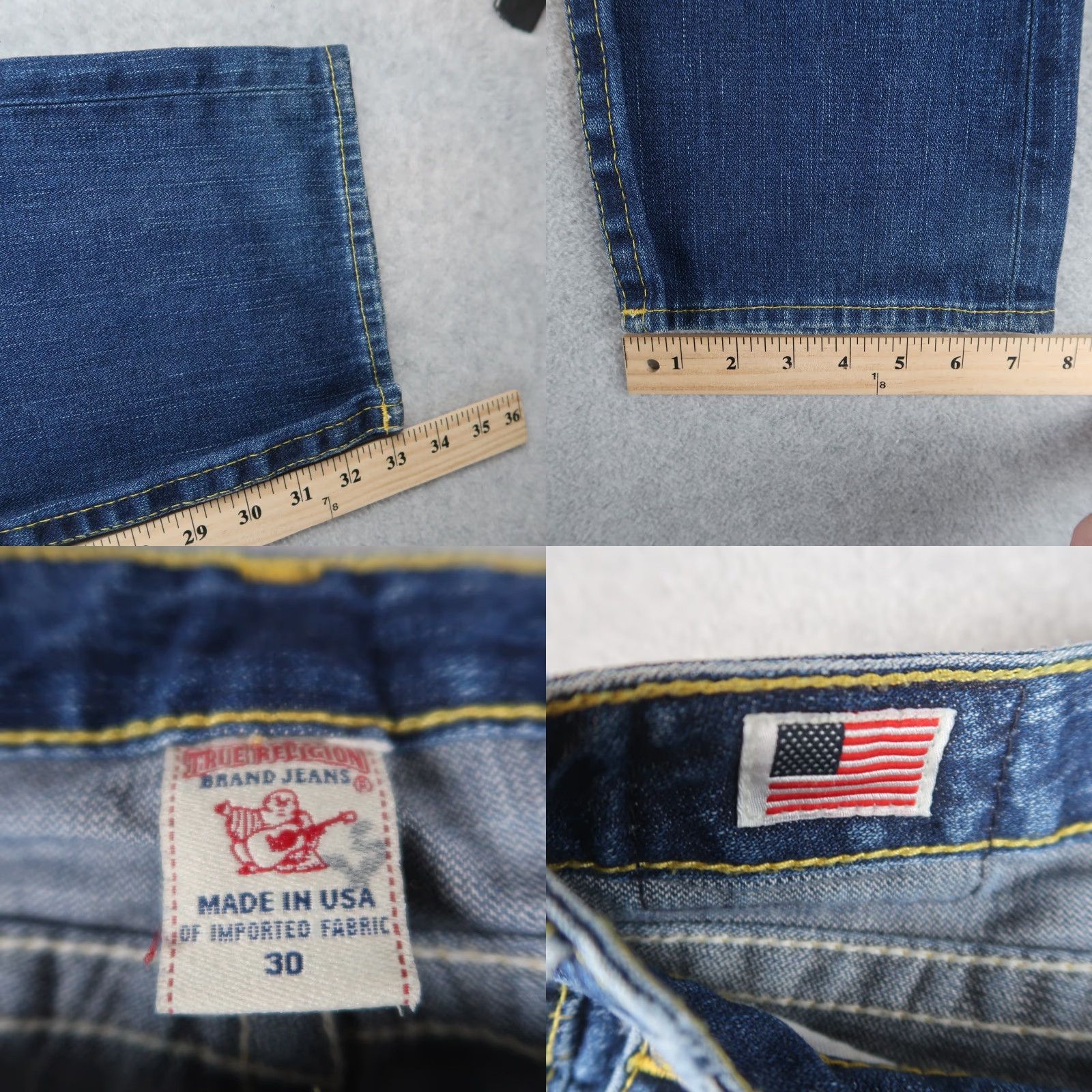 True Religion True Religion Billy Jeans Womens Size 30 Straight Leg Low Rise Flap Size 30" / US 8 / IT 44 - 8 Thumbnail