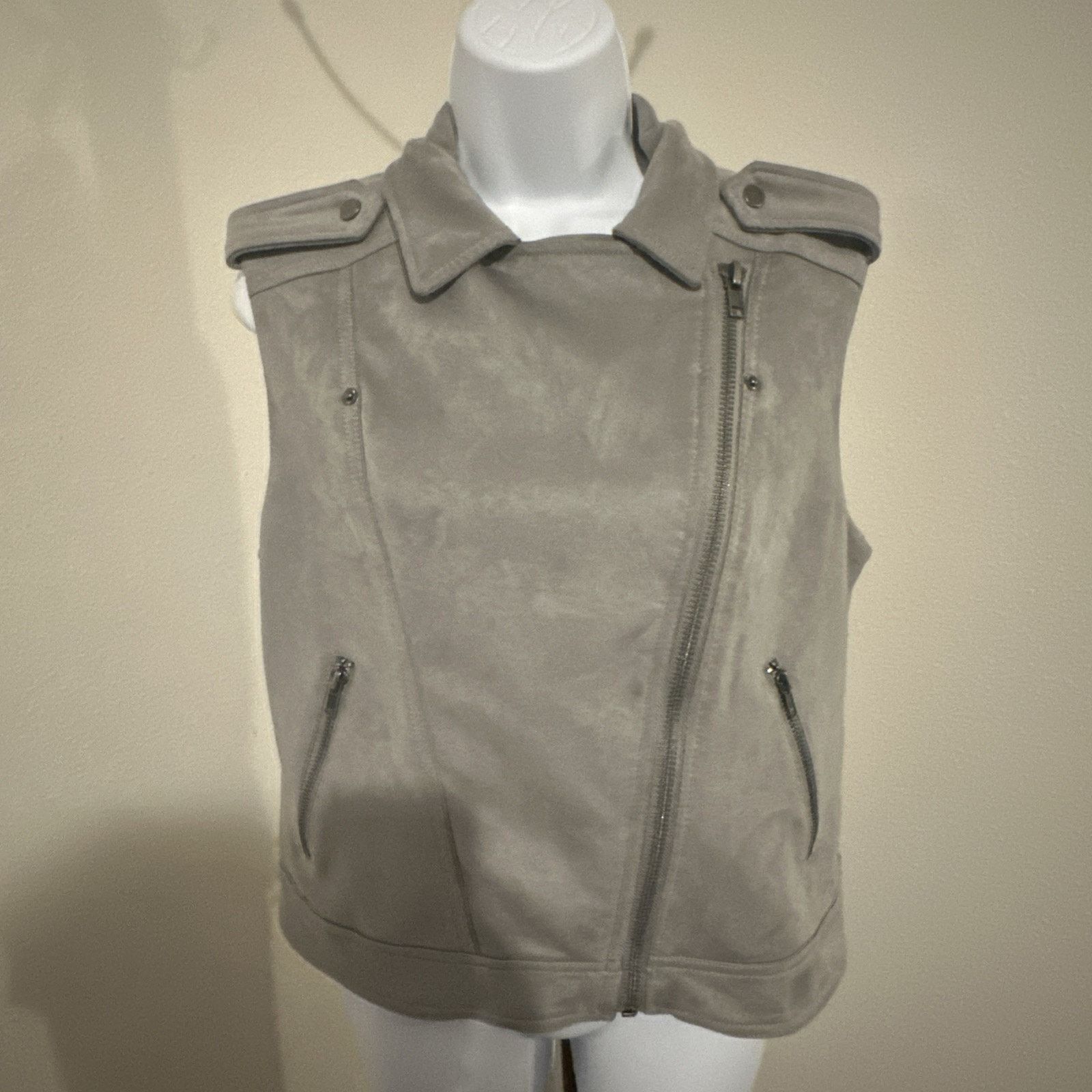 Other Philosophy Republic Clothing Gray Faux Suede Moto Vest - L Size L / US 10 / IT 46 - 4 Thumbnail