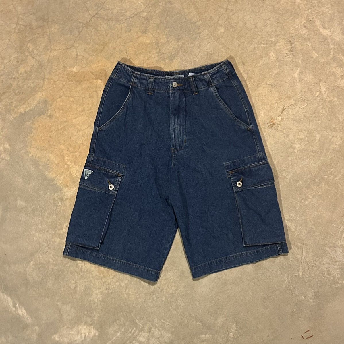 Guess × Vintage Crazy Vintage 90s Guess Jeans Baggy Cargo Pocket Jorts JNCO Size US 30 / EU 46 - 1 Thumbnail
