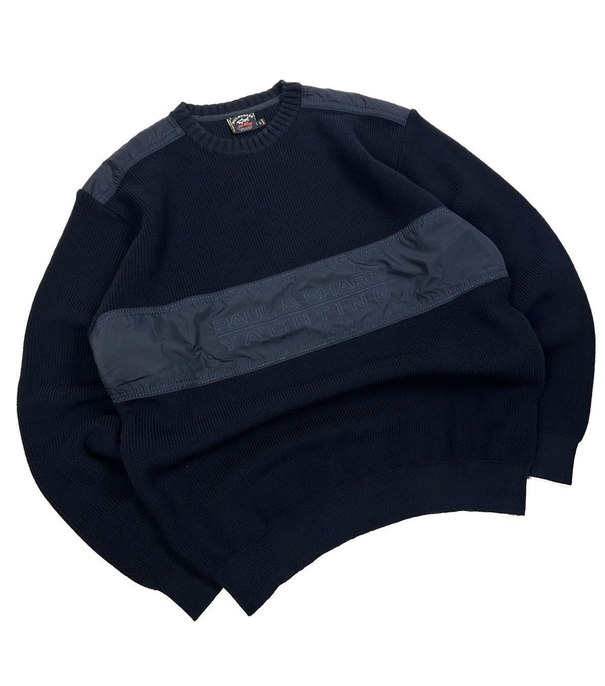 Paul & Shark Luxury Paul & Shark Yachting Knit Wool Sweater Navy Vintage Size US L / EU 52-54 / 3 - 2 Thumbnail