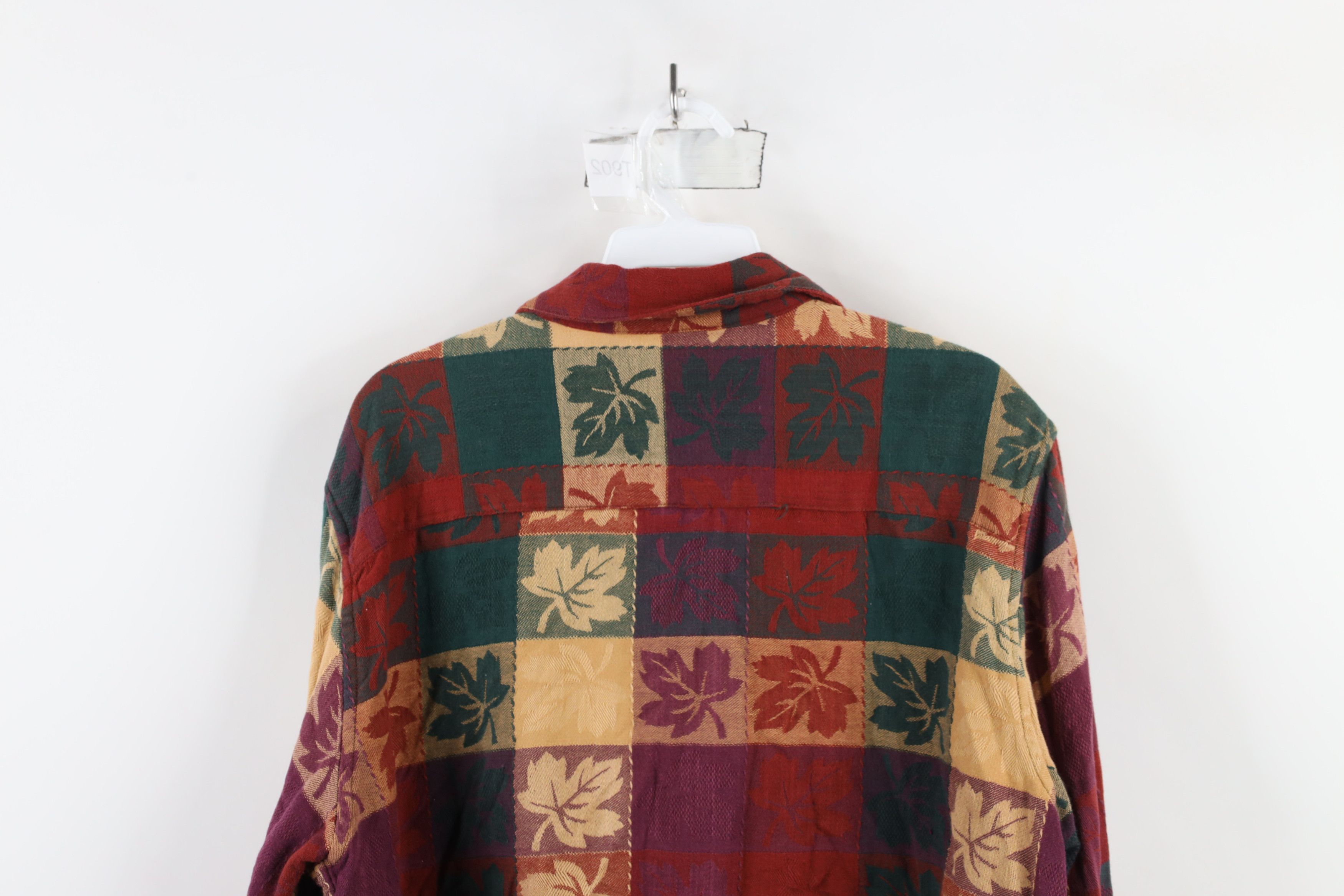 Vintage Vintage 90s Streetwear Checkered Nature Leaf Button Shirt Size XL / US 12-14 / IT 48-50 - 10 Thumbnail