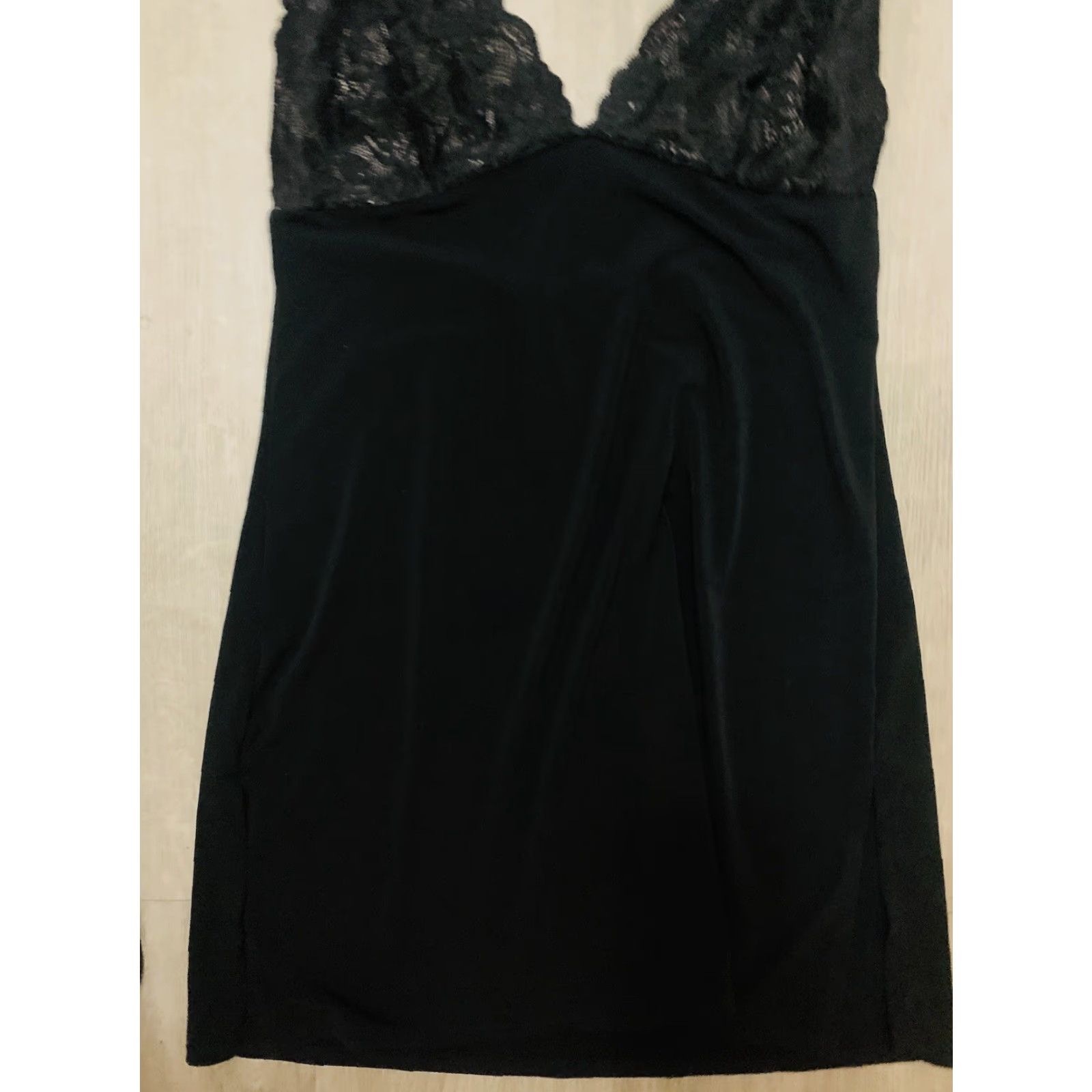 Victoria's Secret VICTORIA'S SECRET Black Sexy Neck Tie Sleep Dress Nightie Gown Shirt? (Wait) Size M / US 6-8 / IT 42-44 - 4 Thumbnail