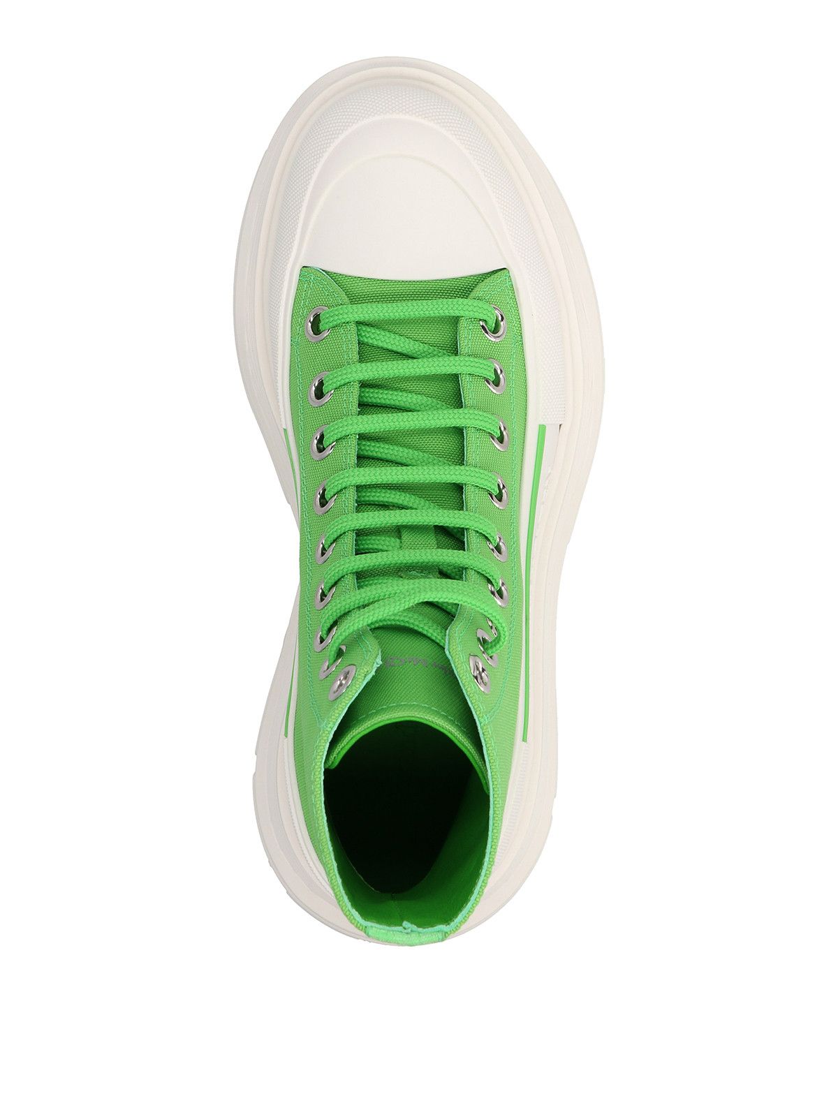 Alexander McQueen o1y0225 Hi-Top Sneakers in Green & White Size US 7.5 / IT 37.5 - 3 Thumbnail