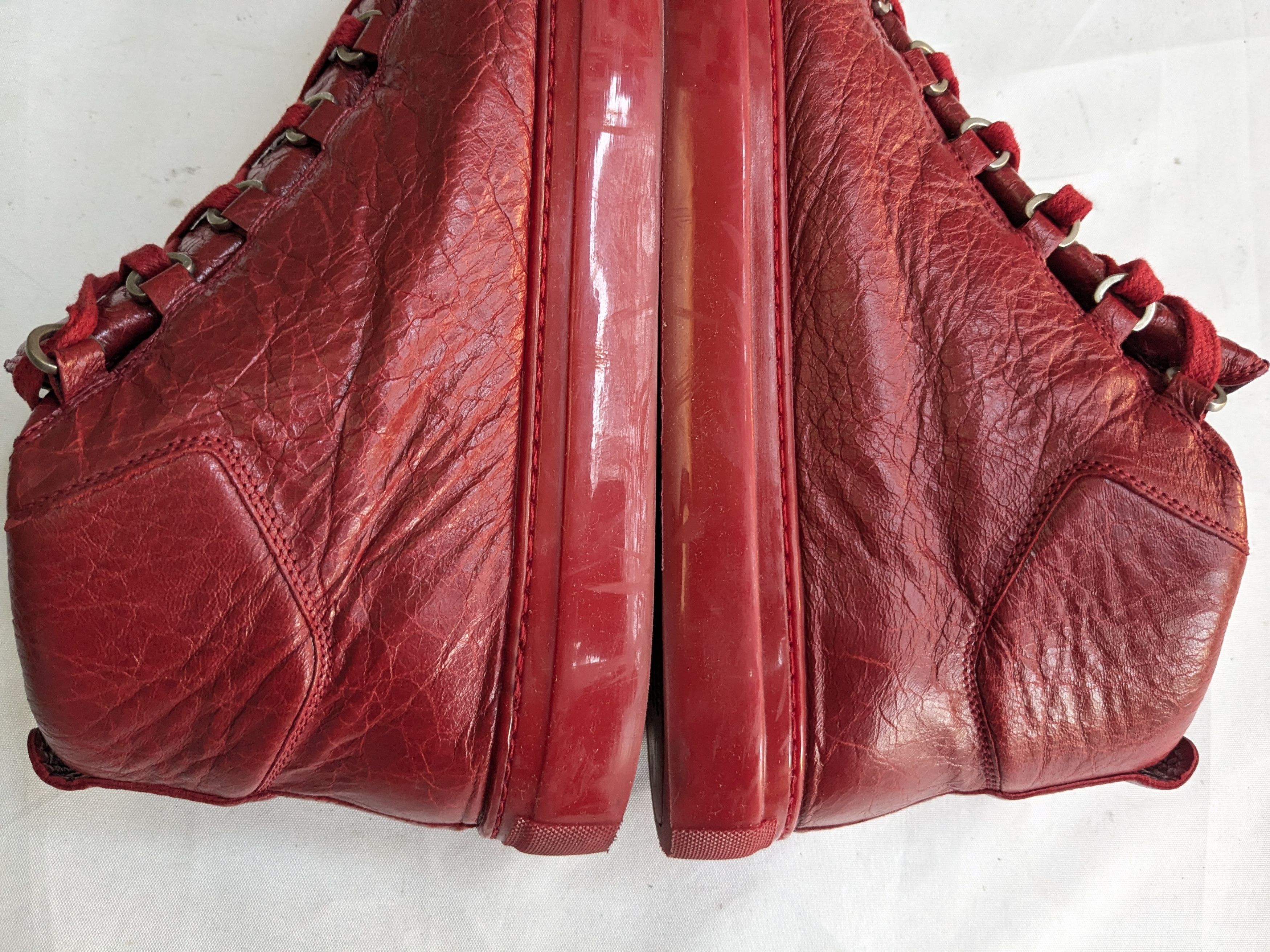 Balenciaga Balenciaga Arena Red 11 Leather High Tops Size US 11 / EU 44 - 11 Thumbnail