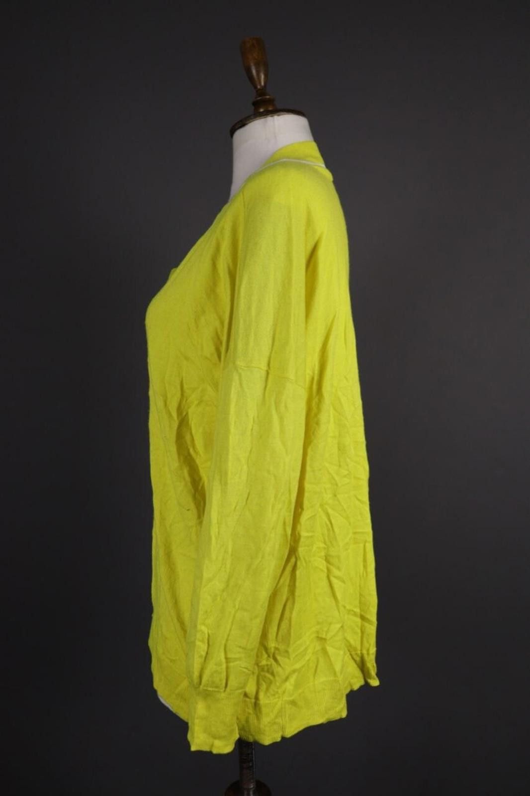 Designer Marc Cain Sports Yellow Knit Relaxed Sweater Size L Size L / US 10 / IT 46 - 7 Thumbnail