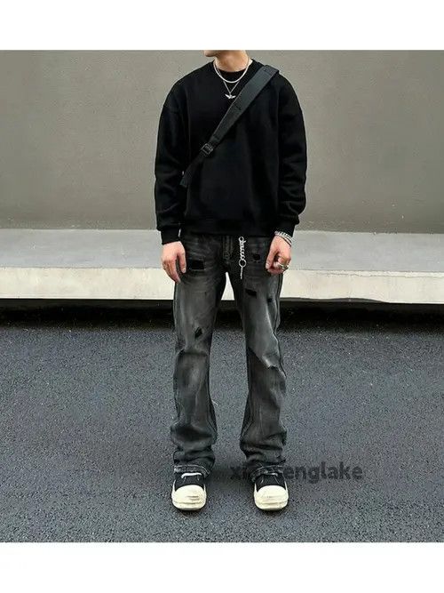 Japanese Brand × Jean Vintage washed ripped bootcut jeans Size US 32 / EU 48 - 1 Thumbnail