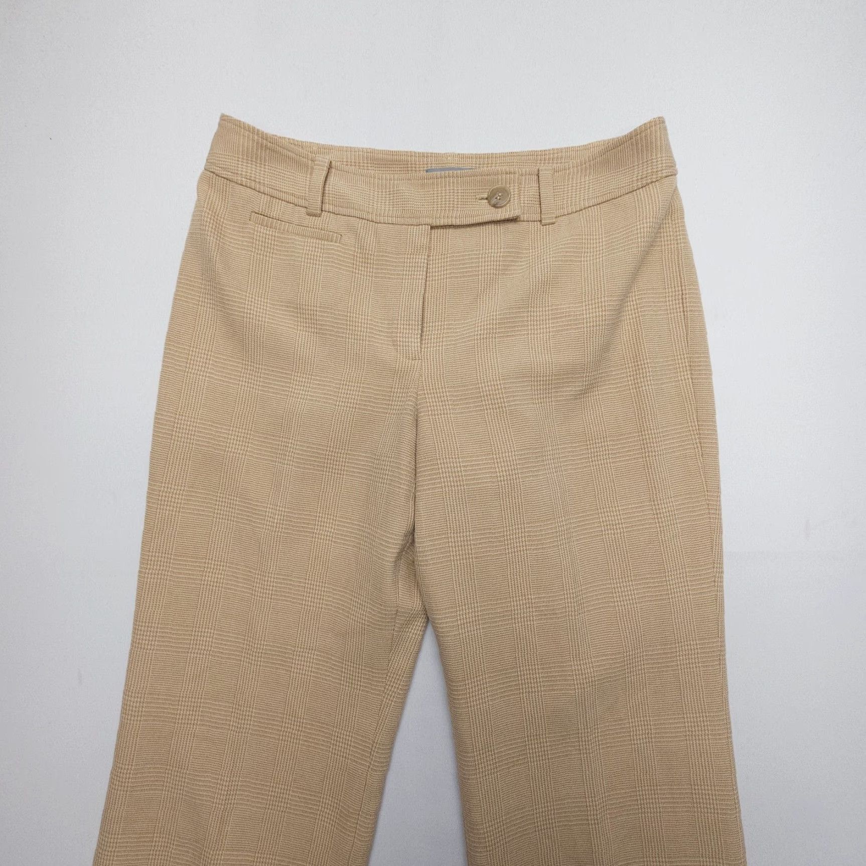 Ann Taylor Ann Taylor Wide Leg Trousers Dress Pants Size 12 Signature Fit Lined Plaid Tan Size 34" / US 12 / IT 48 - 5 Thumbnail