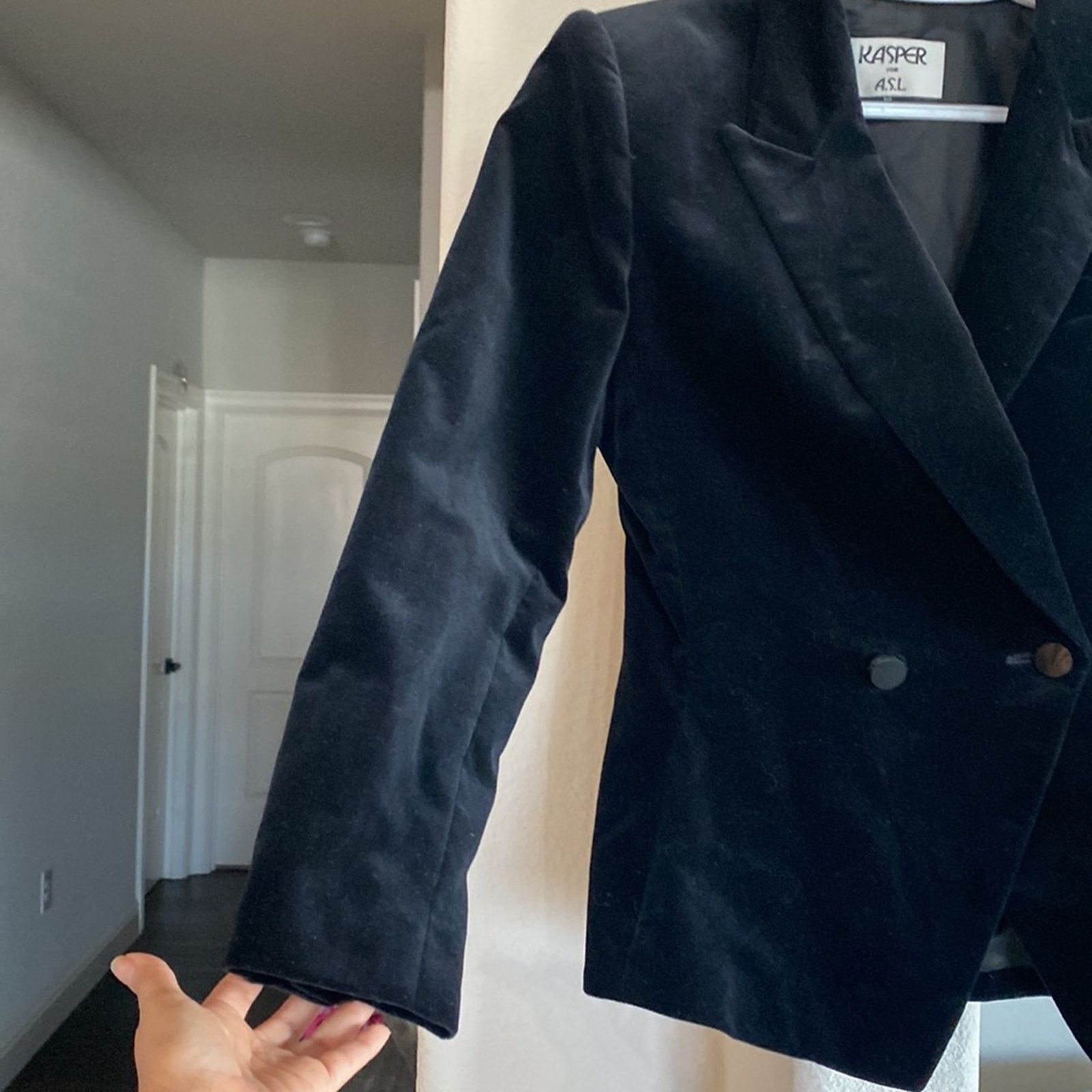 Other Vintage KASPER Velvet fitted blazer shoulder pads size S Size S / US 4 / IT 40 - 3 Thumbnail