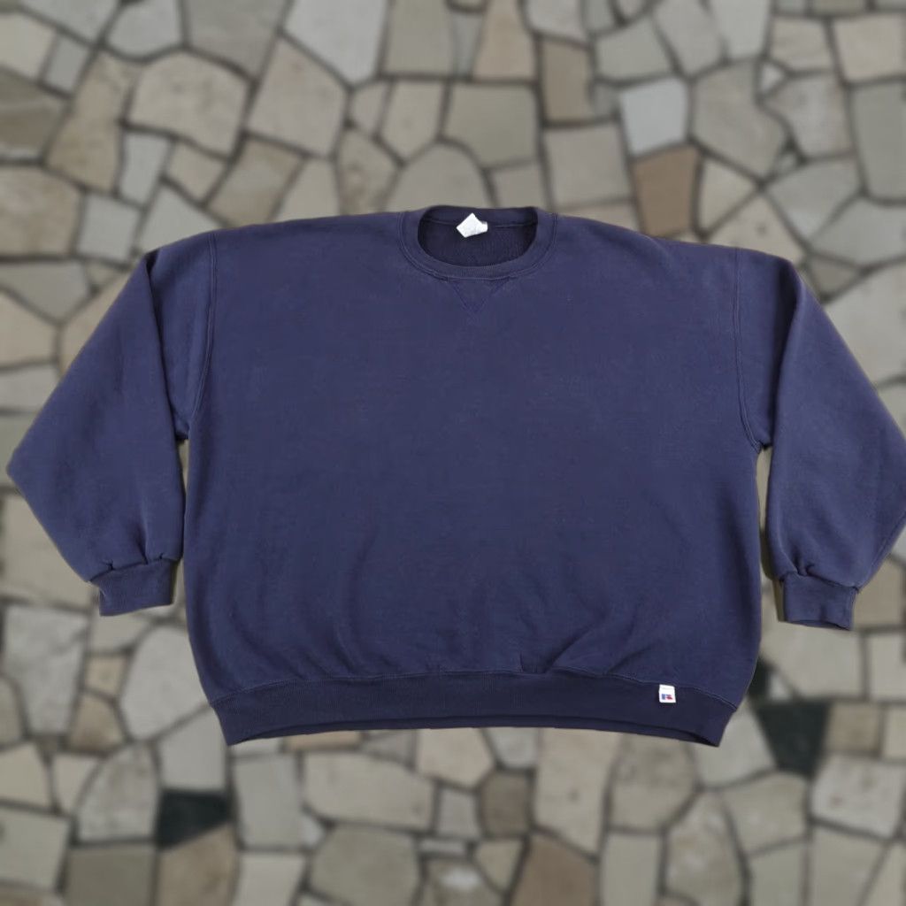 Russell Athletic VINTAGE Russell Athletic Sweatshirt Mens 2XL Blue Crewneck Pullover Sweatshirt Parked? Size US XXL / EU 58 / 5 - 1 Thumbnail