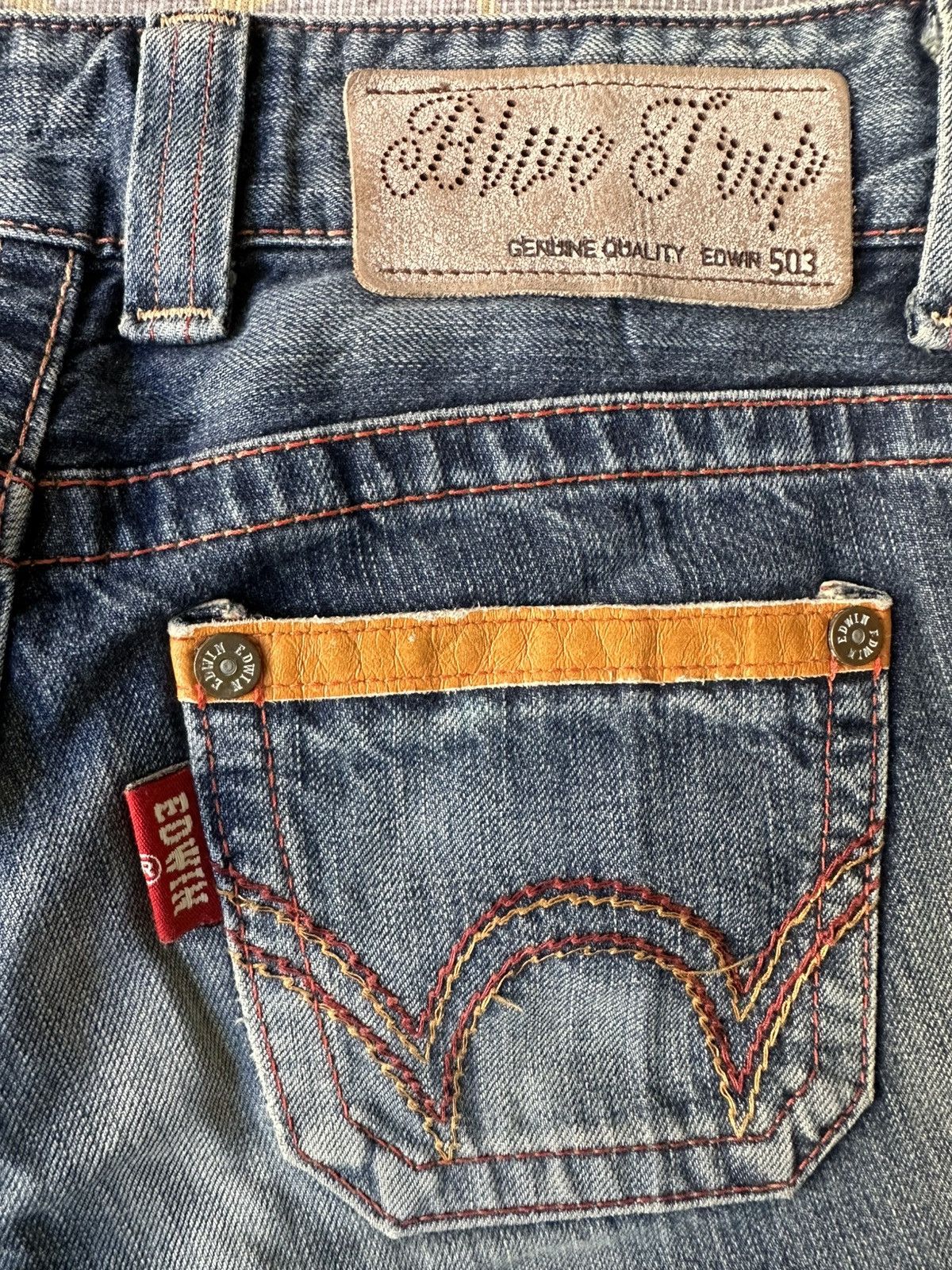Edwin FLARE Edwin Blue Trip Fatigue Design Distressed Denim Size US 29 - 18 Thumbnail