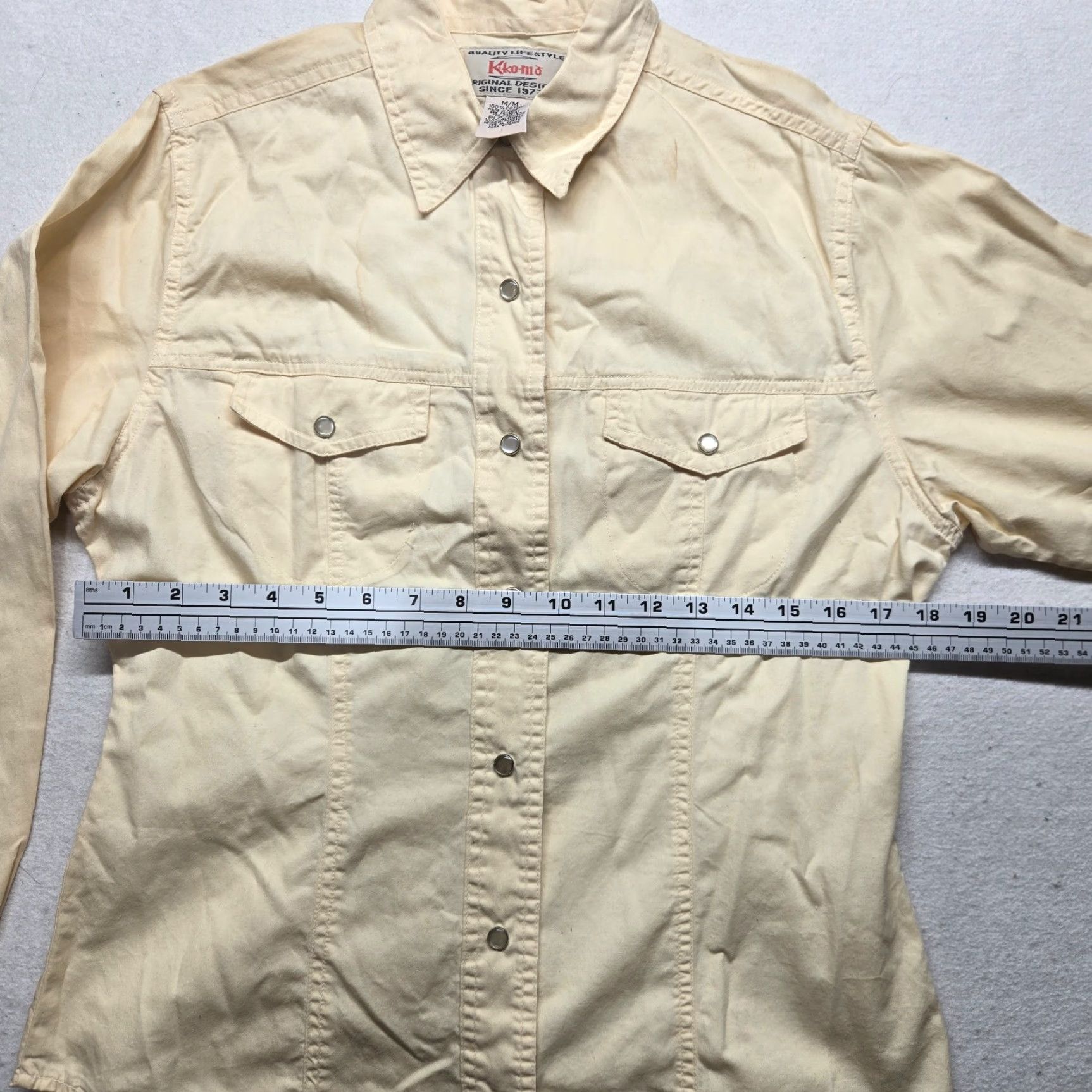 Vintage Kokomo Shirt Western Crochet Floral Glitter Cowgirl Button-Up Denim Cotton M Medium Yellow Womens VINTAGE Size M / US 6-8 / IT 42-44 - 5 Thumbnail