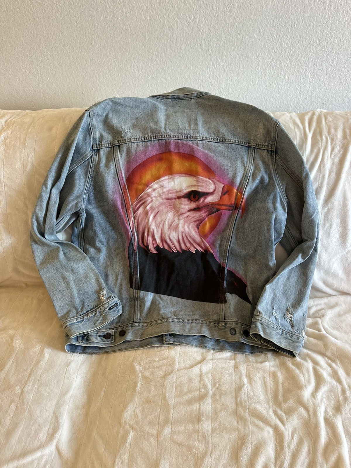Travis Scott Travis Scott Birds in the Trap Sing Mcknight Denim Jacket Size US XXL / EU 58 / 5 - 2 Thumbnail
