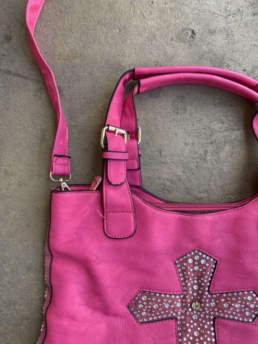 Hysteric Glamour archive leather pink bag punk alternative rap cross logo y2k Size ONE SIZE - 2 Thumbnail