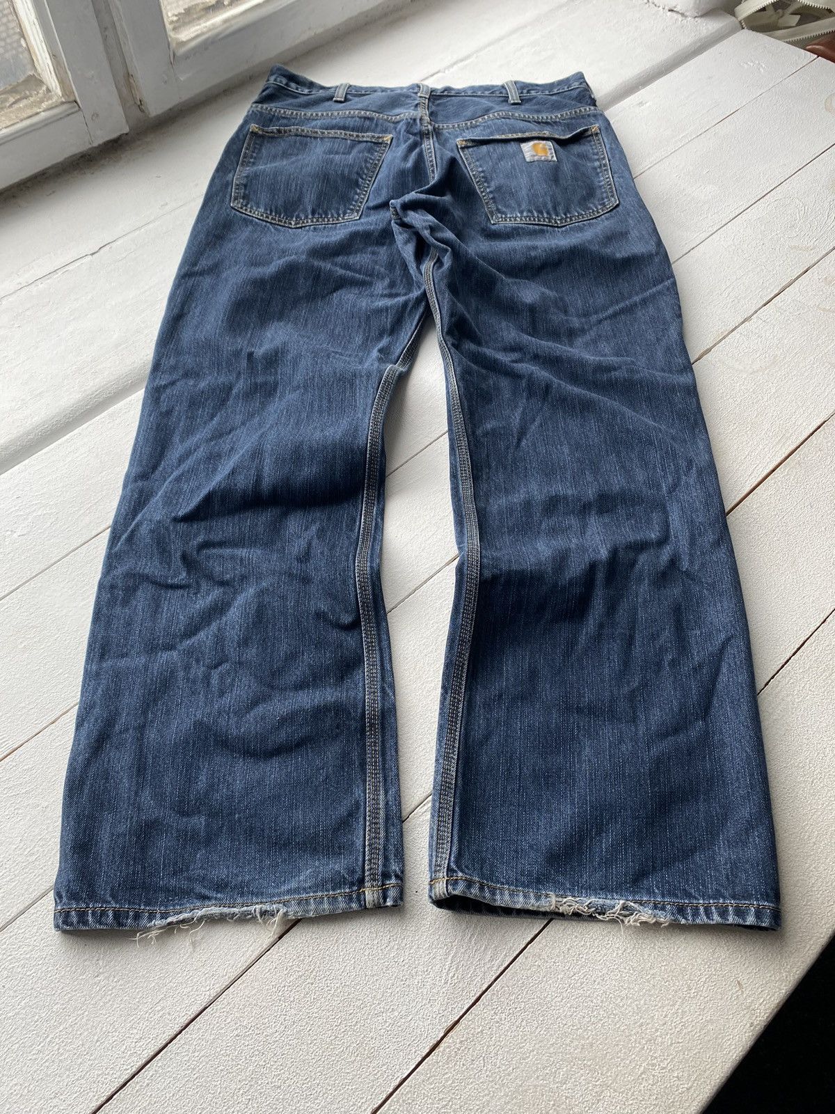 Carhartt × Carhartt Wip × Vintage 90s Carhartt Blue Washed Work Wip Jeans mens 33 Size US 33 - 10 Thumbnail