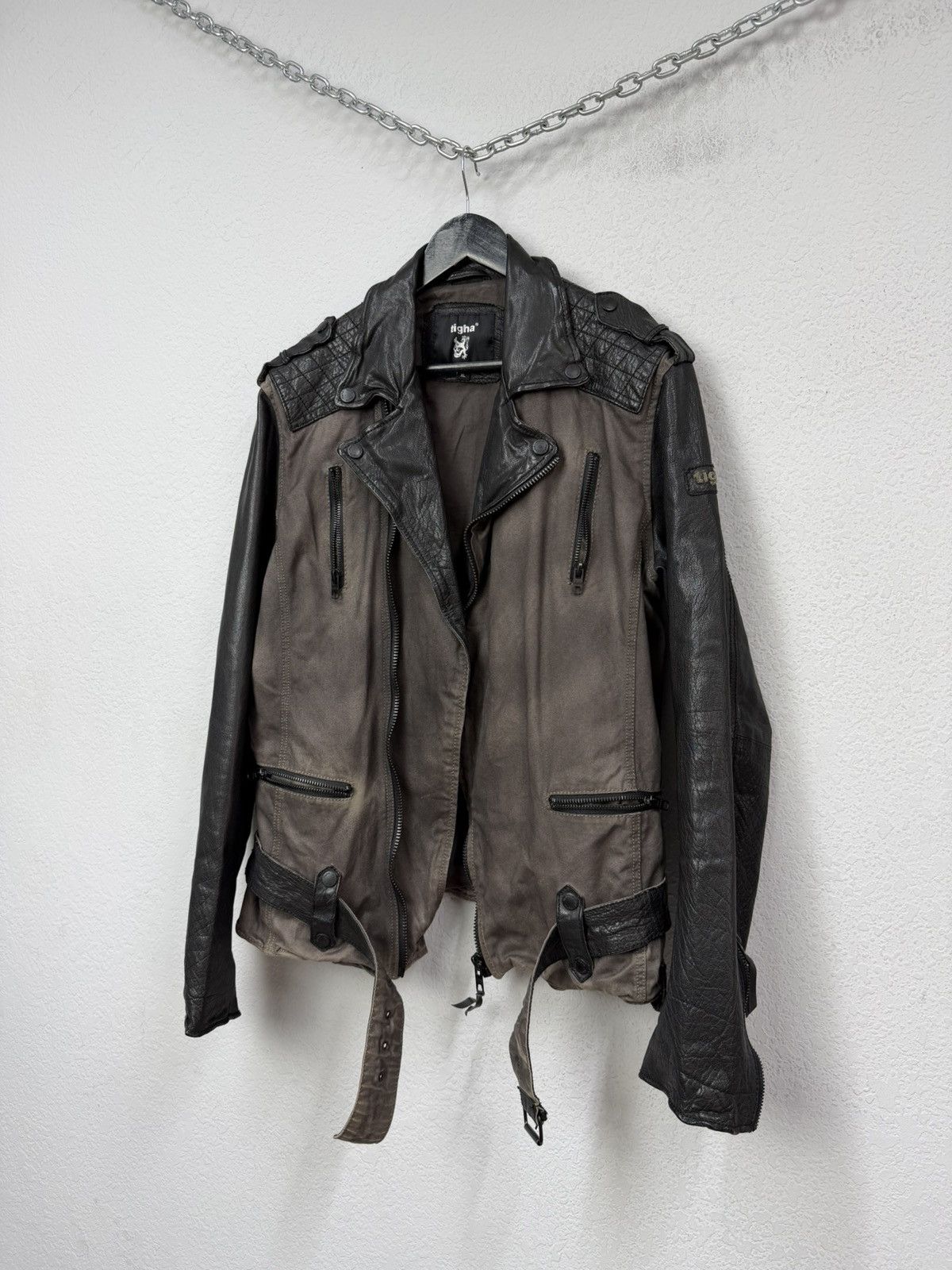 If Six Was Nine Rick Owens Style Bomber Cropped Leather Jacket Distressed Size US L / EU 52-54 / 3 - 3 Thumbnail