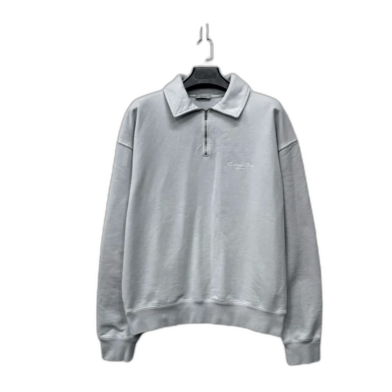 Dior Dior Ice Blue Embroidered Logo Sweatshirt-2506 Size US M / EU 48-50 / 2 - 1 Thumbnail