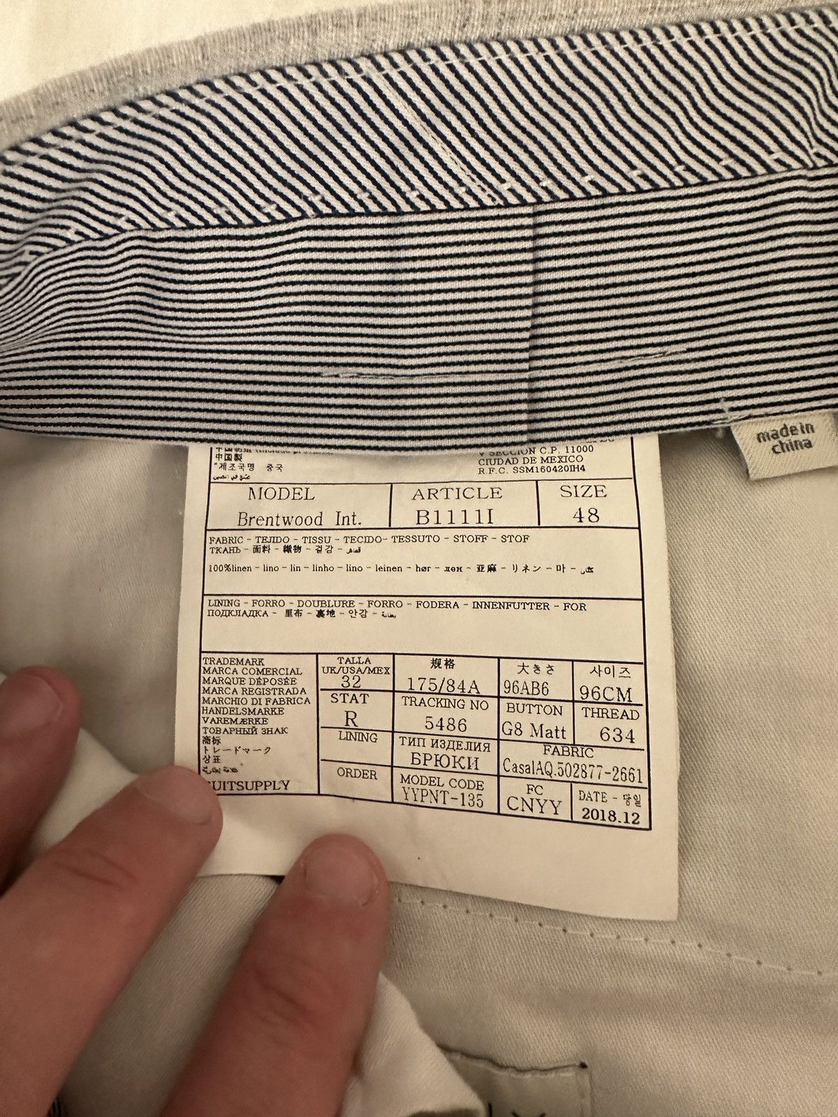 Suitsupply Suitsupply Trousers in linen, sz. 48 / 32 men’s Size 38R - 2 Thumbnail