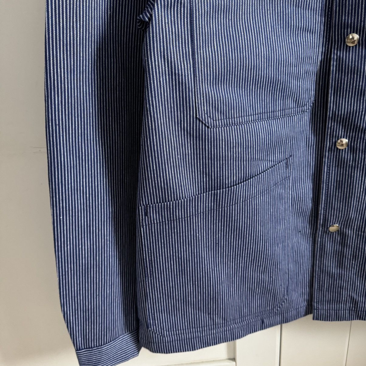 Vintage Spilag vintage deadstock striped chore works jacket Size US M / EU 48-50 / 2 - 5 Thumbnail