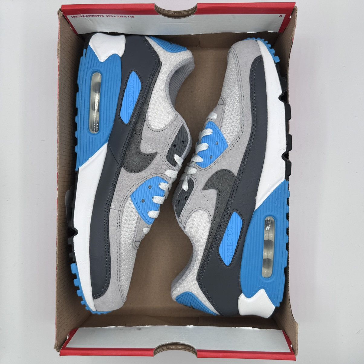 Nike Nike Air Max 90 Men's Size 11.5 Blue White Grey Size US 11.5 / EU 44-45 - 8 Thumbnail