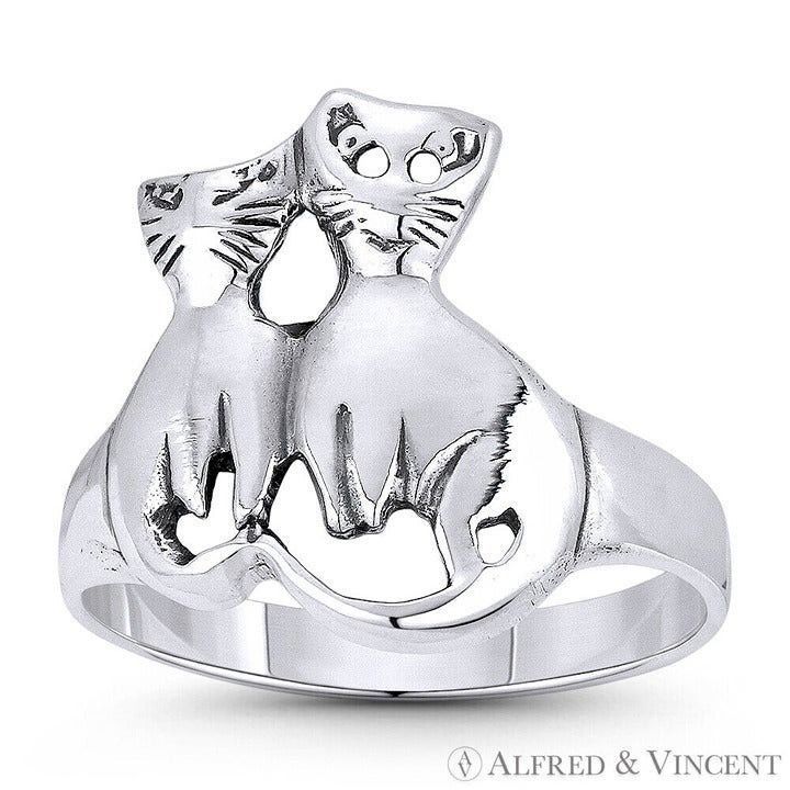 Other Cat Spirit Animal Charm Love Ring in .925 Sterling Silver Size ONE SIZE - 1 Preview