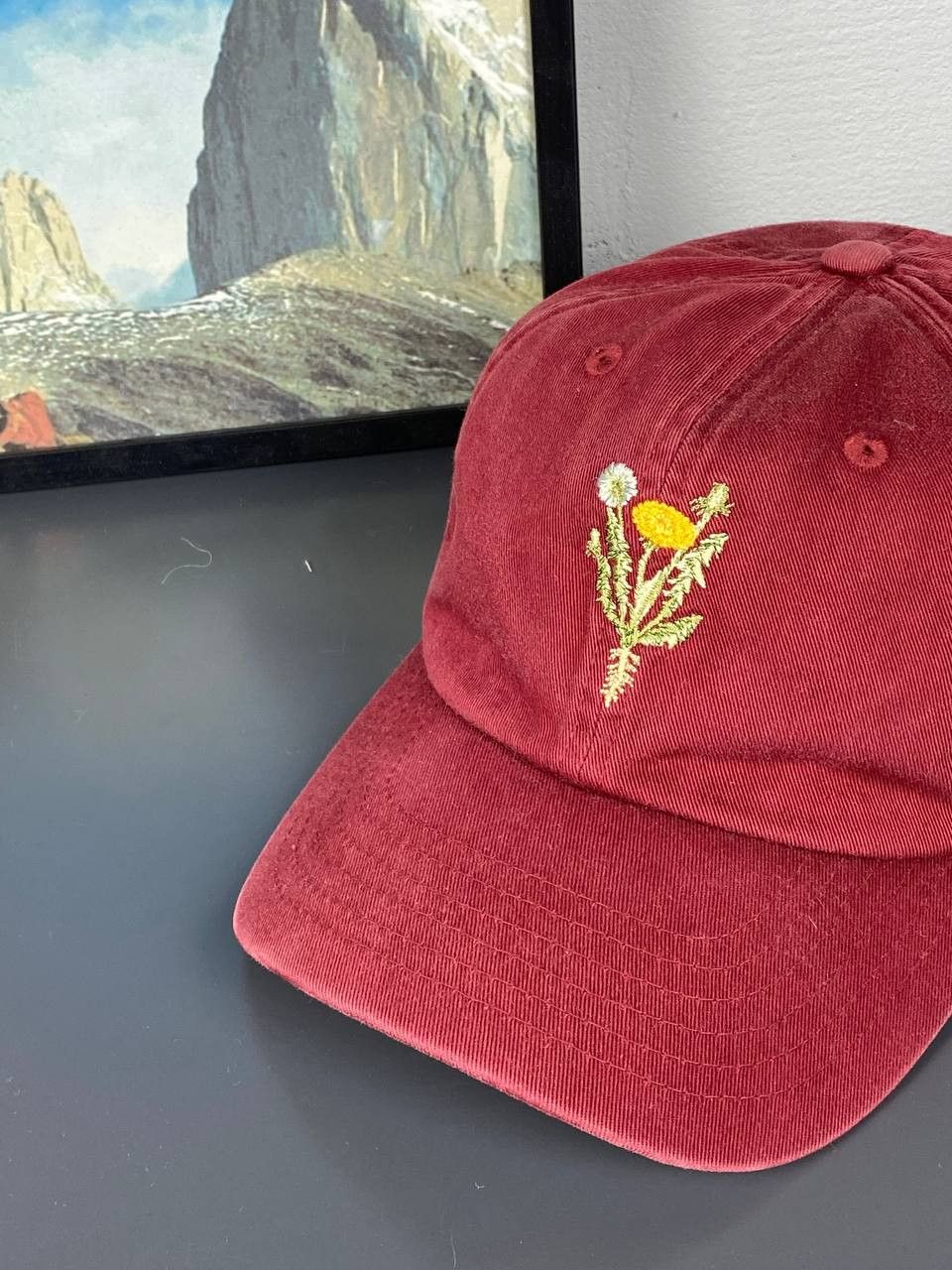 Han Kjobenhavn Han Kjobenhavn Burgundy Embroidered Flowers Trucker Hat Size ONE SIZE - 2 Thumbnail