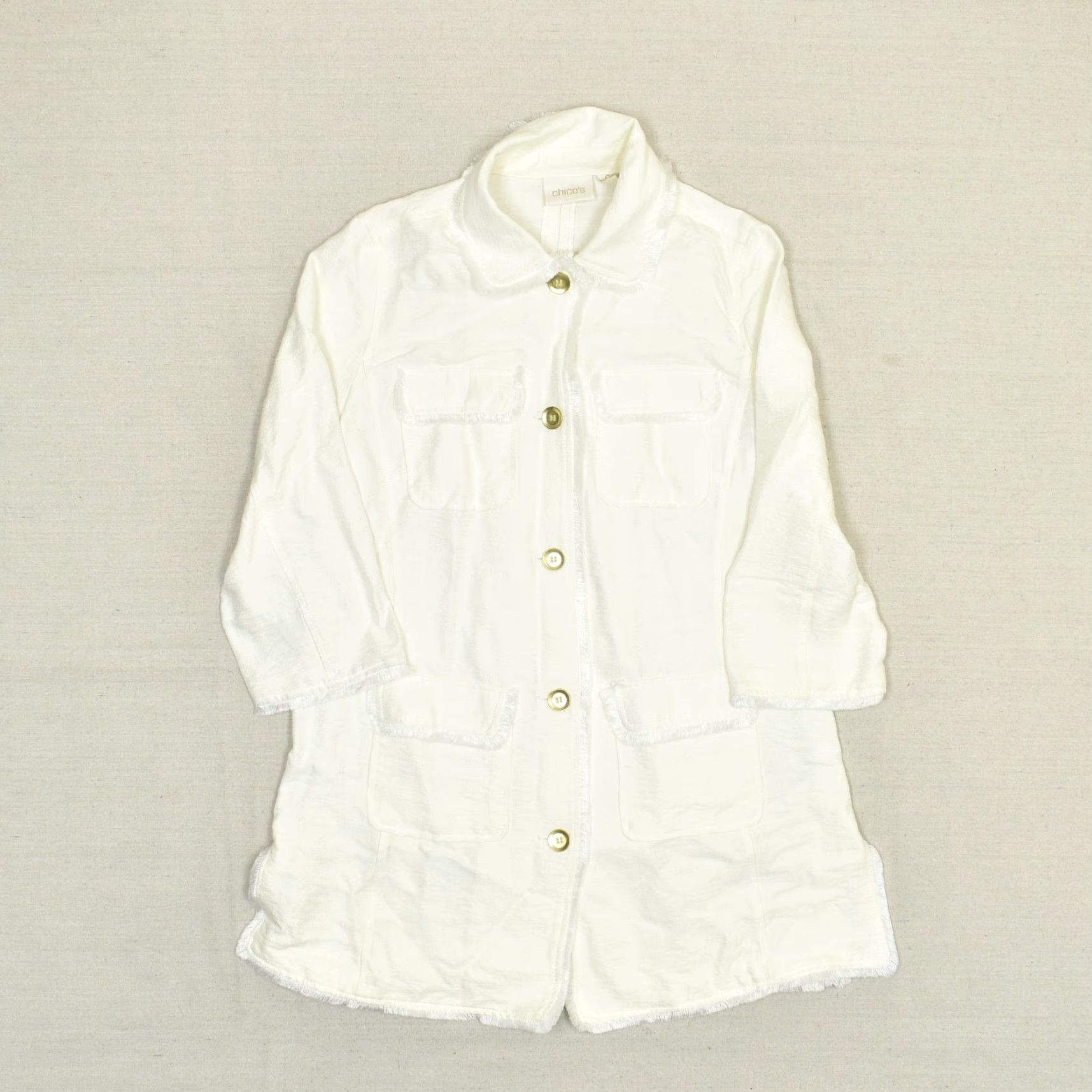 Vintage Chico's Women's Blazer Jacket Solid Pockets Button White Size 0 Elegant Jacket Blazer Women Button Closure Pockets White 0 Size XS / US 0-2 / IT 36-38 - 2 Thumbnail
