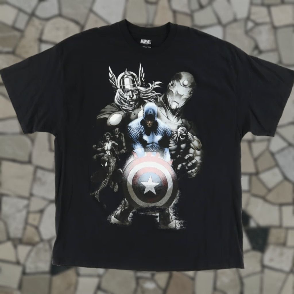 Vintage Marvel Graphic Super Hero Solid T-Shirt Black Men's 2XL Size US XXL / EU 58 / 5 - 1 Thumbnail
