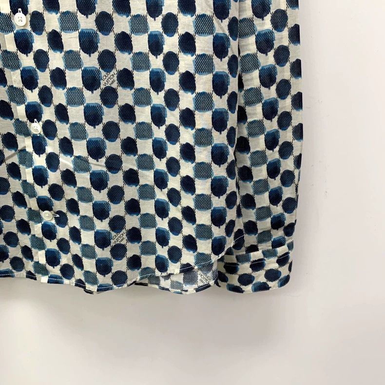 Louis Vuitton Louis Vuitton Blue polka-dot cotton long-sleeve shirt with Size US L / EU 52-54 / 3 - 4 Thumbnail