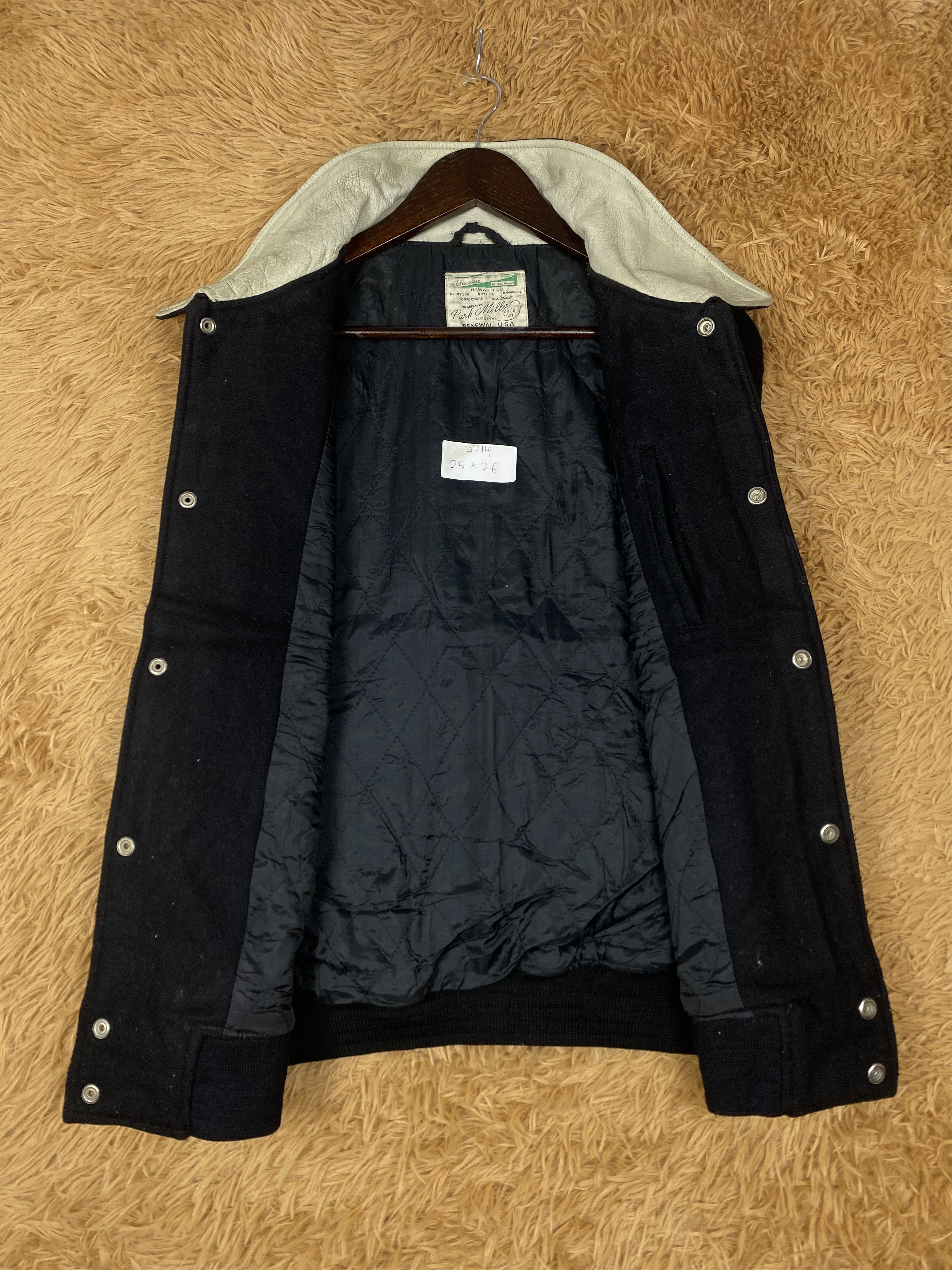 Japanese Brand Vintage Park Miller 90s Leather Sleeve Varsity Jacket DJ0214 Size US L / EU 52-54 / 3 - 7 Thumbnail