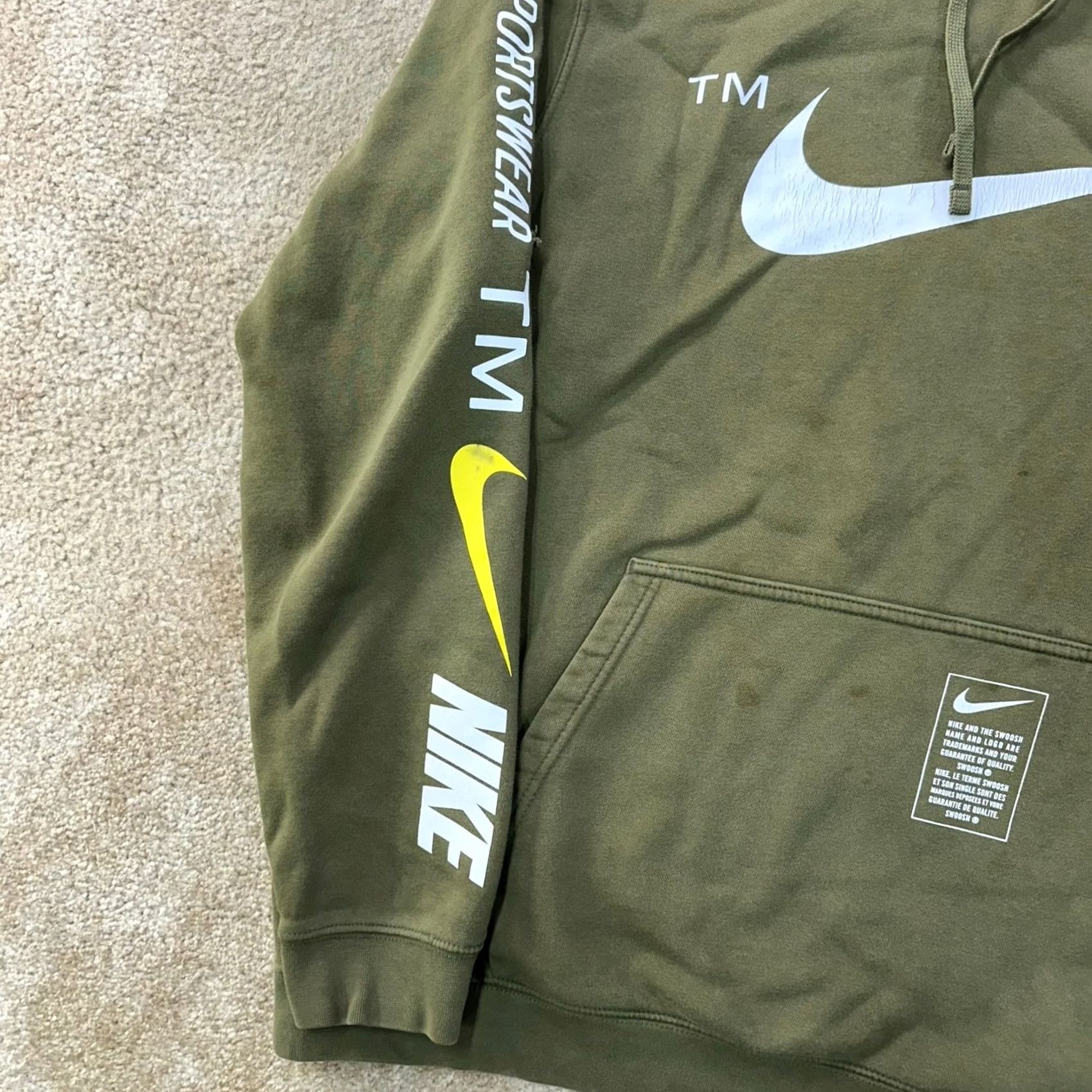 Nike Nike Hoodie Men XL Logo Long Sleeve Hooded Sweatshirt Green Size US XL / EU 56 / 4 - 2 Thumbnail