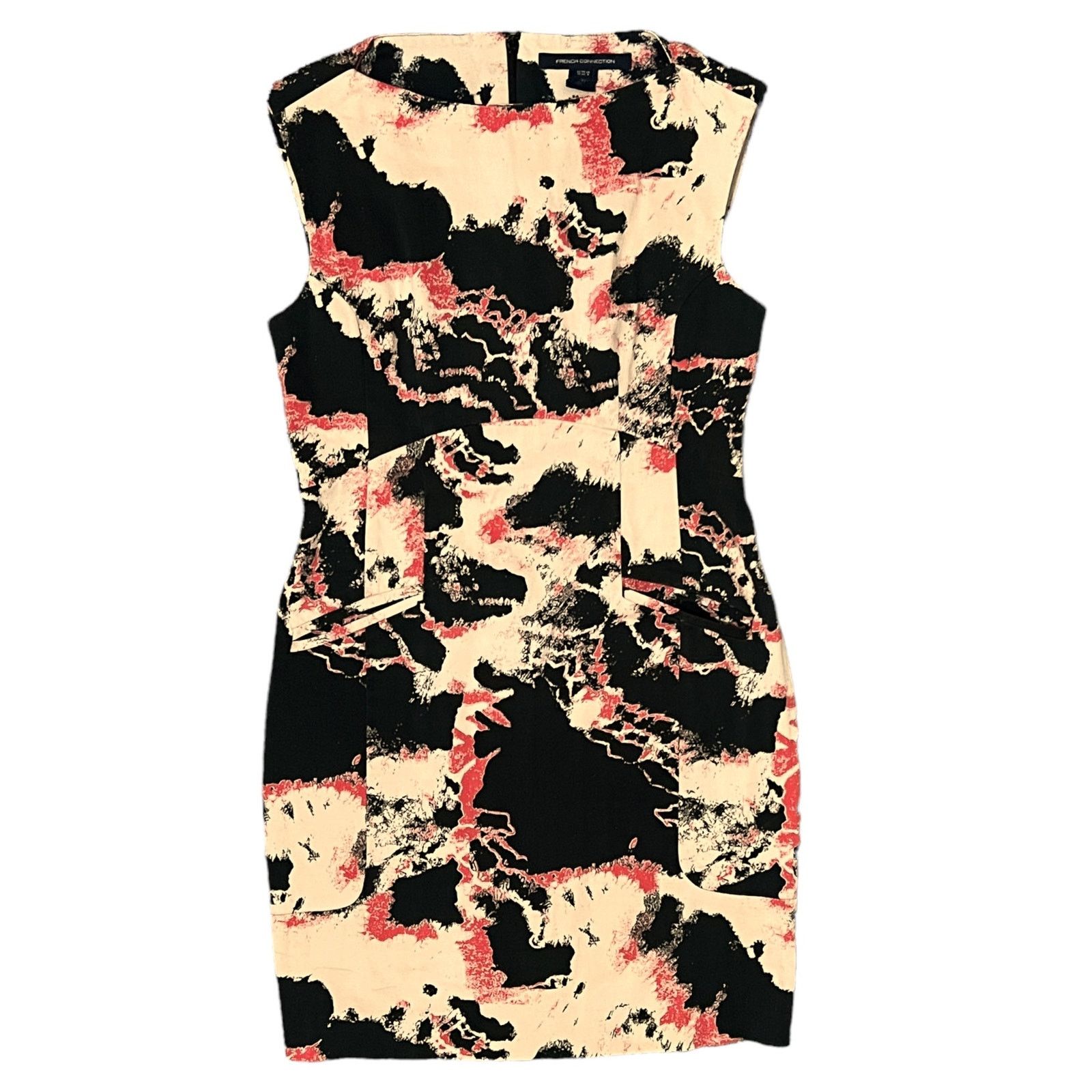 French Connection Splotch Patterned Sleeveless Pocketed Shift Dress Size M / US 6-8 / IT 42-44 - 8 Thumbnail