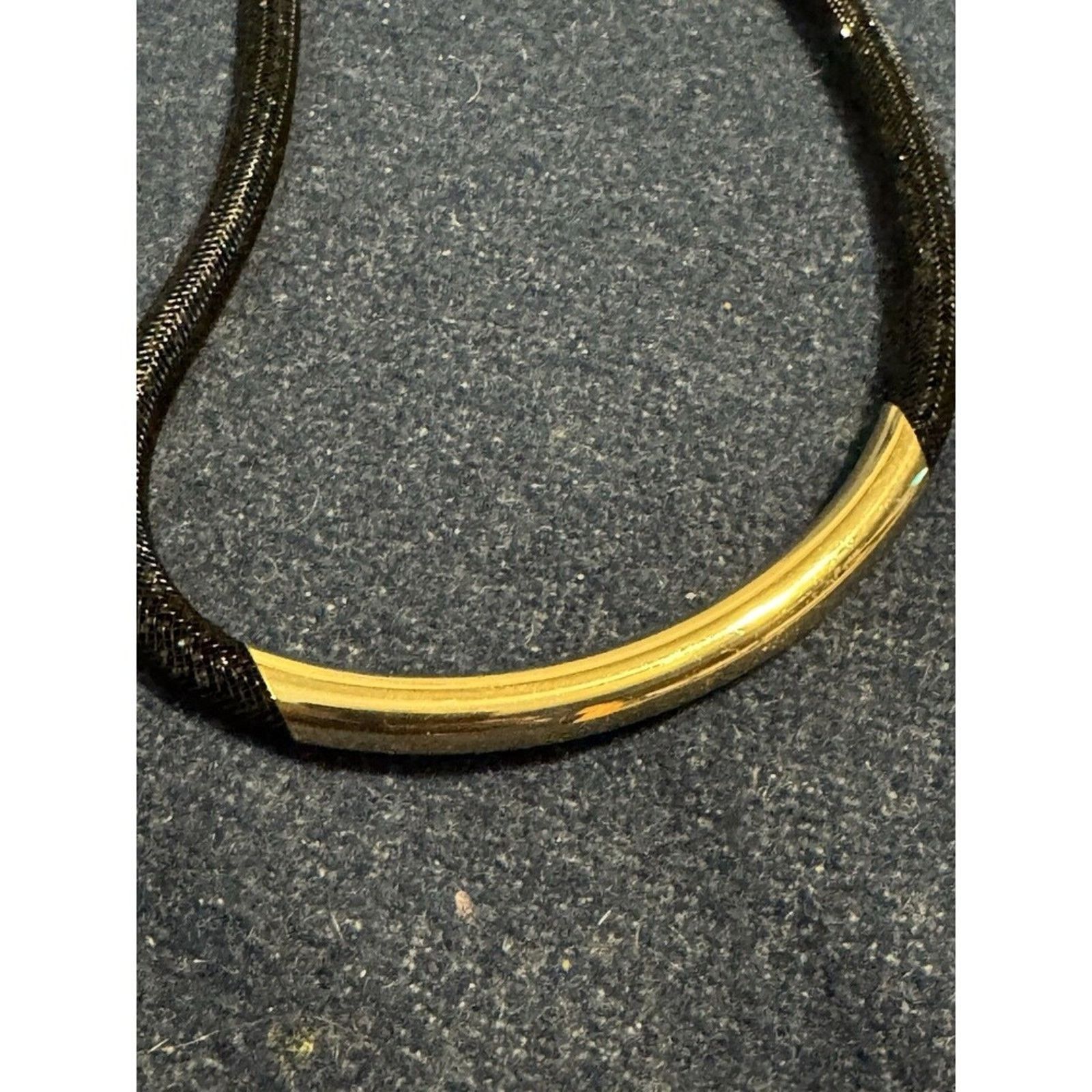 Aldo Aldo Black Mesh Sparkle Cord with Gold-Tone Bar 18in Size ONE SIZE - 2 Thumbnail