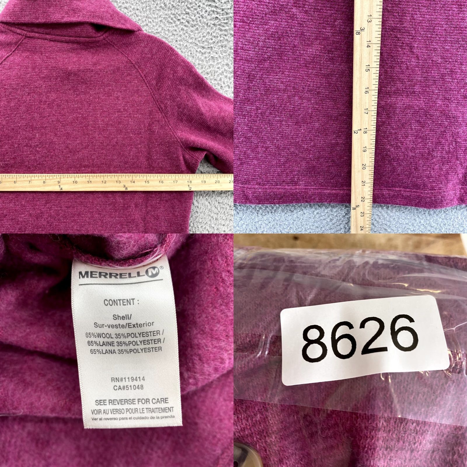 Merrell Merrell Sweater Womens Pink Medium Wool Blend Buttoned Turtle Neck Hiking Preppy Size M / US 6-8 / IT 42-44 - 8 Thumbnail