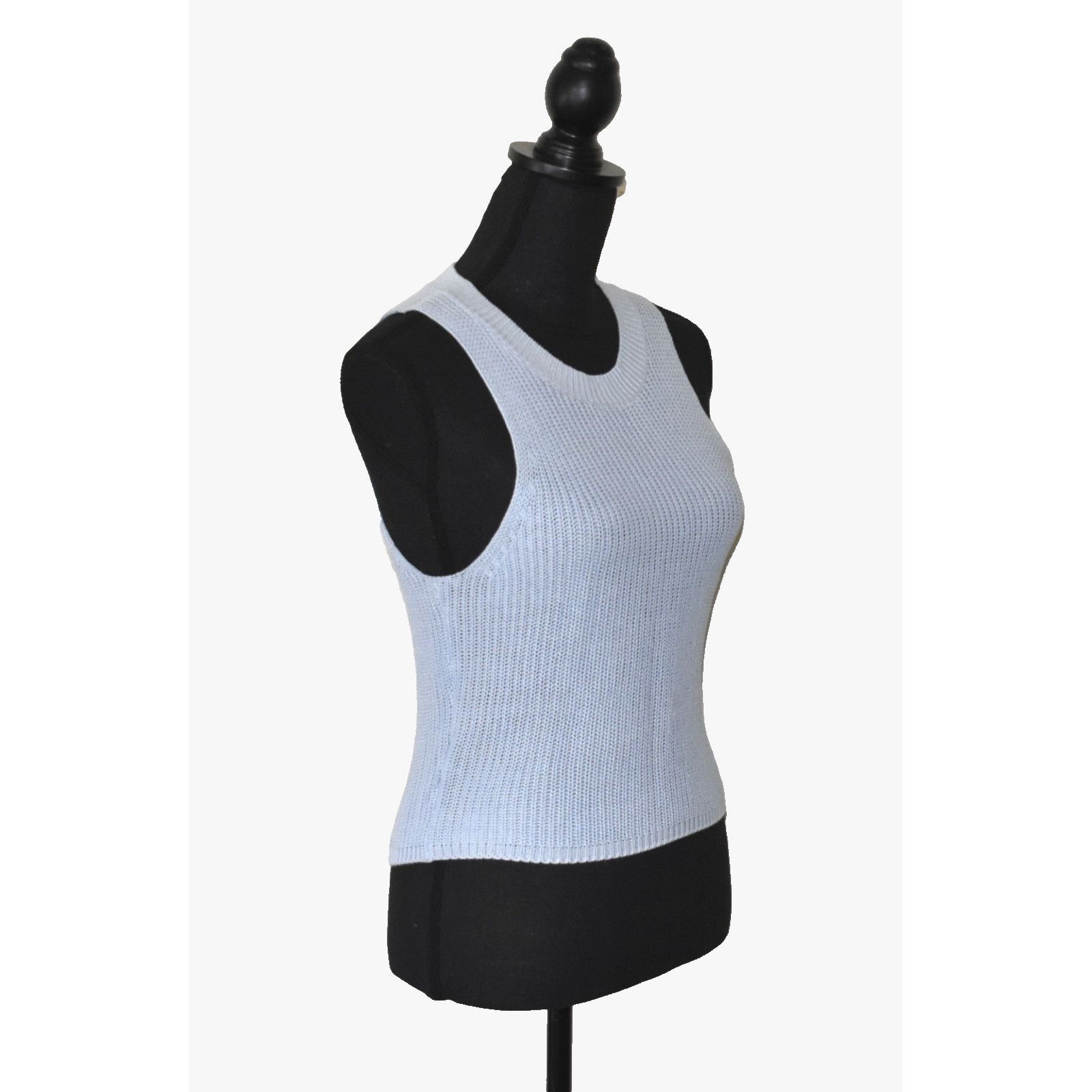 Reformation REFORMATION Light Blue Linen Blend Knit Vest Tank Top Size S Size S / US 4 / IT 40 - 2 Thumbnail