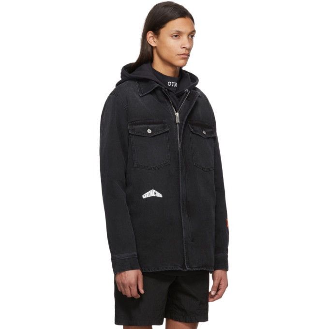 Heron Preston Heron Preston Black Denim Zip-Up Shirt Size US L / EU 52-54 / 3 - 2 Thumbnail