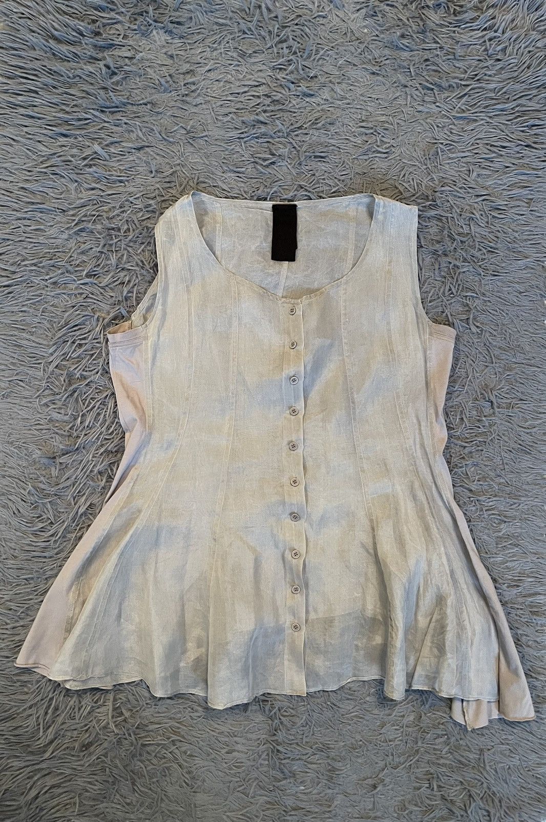 Rundholz 100% silk mesh avant garde blouse tank top