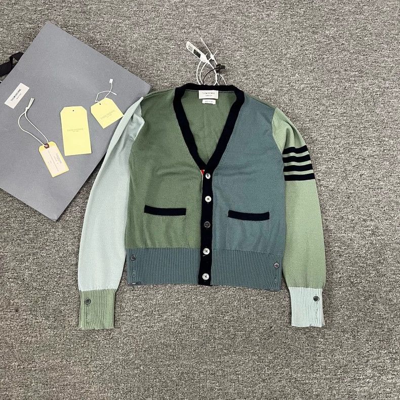 Thom Browne Thom Browne size12 Green patchwork sweater Size S / US 4 / IT 40 - 1 Thumbnail