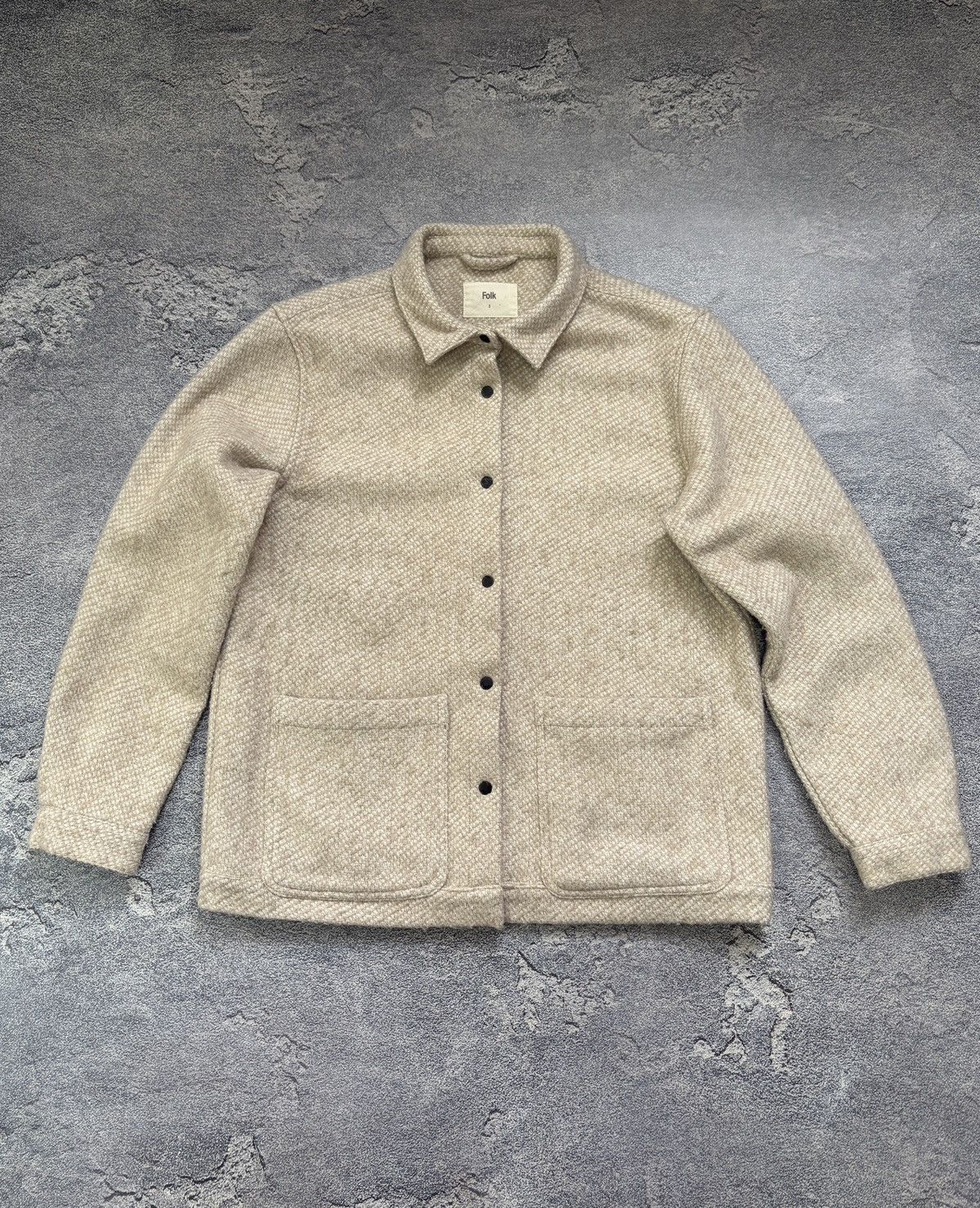 Folk Folk Signal Jacket Textured Woven Wool Blend Beige 3 L Size US L / EU 52-54 / 3 - 3 Thumbnail