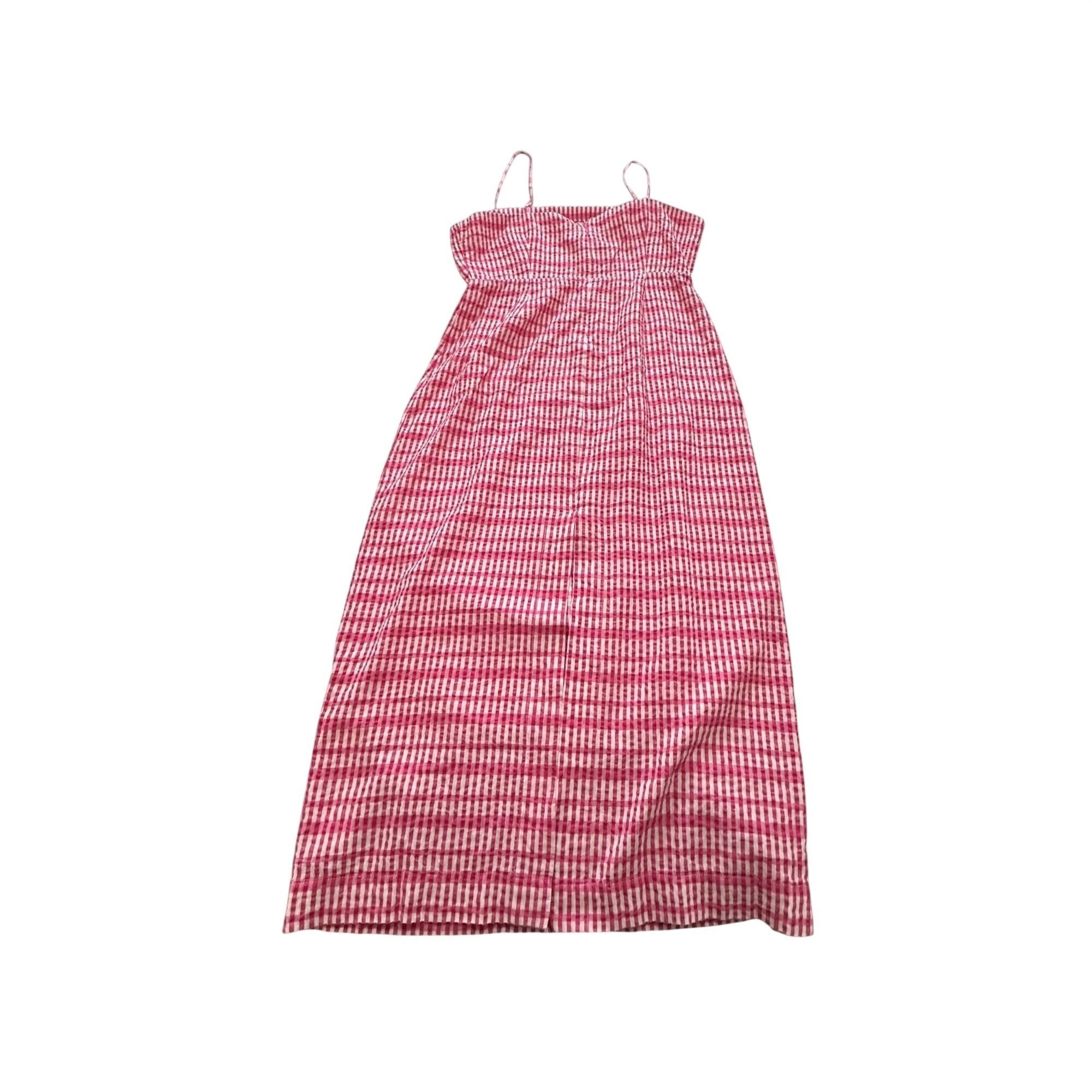Ciao Lucia Ciao Lucia Lareina Seersucker Gingham Midi Dress, L, Pink Size L / US 10 / IT 46 - 10 Thumbnail