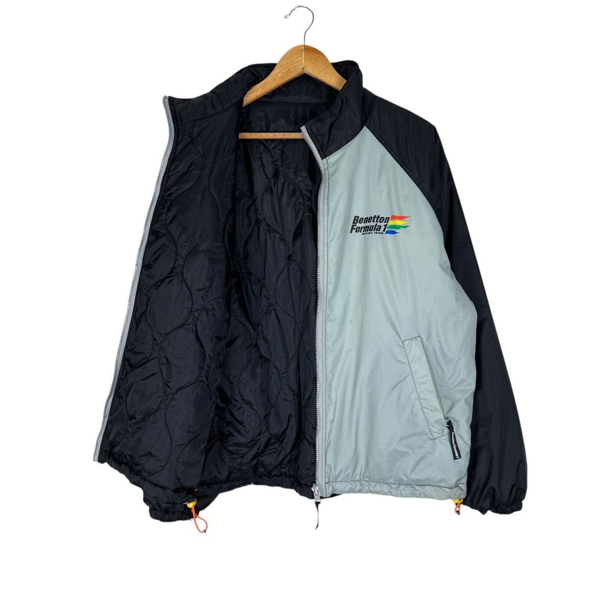 Benetton 🌟BENETTON F1 RACING REVERSIBLE QUILT JACKET Size US L / EU 52-54 / 3 - 7 Thumbnail