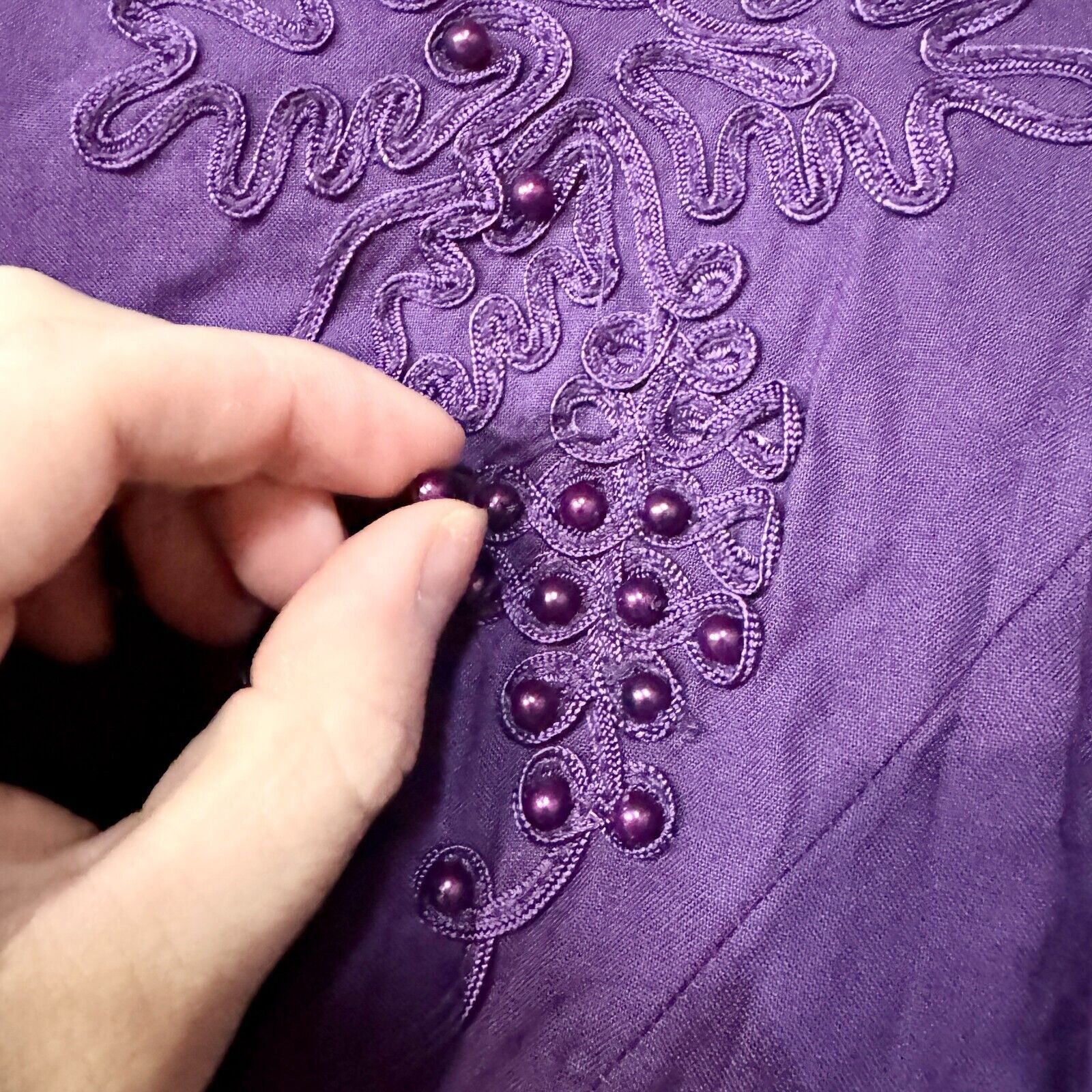 Vintage Vintage Marie St. Claire Purple Beaded Evening Dress Size 12 Size XL / US 12-14 / IT 48-50 - 8 Thumbnail