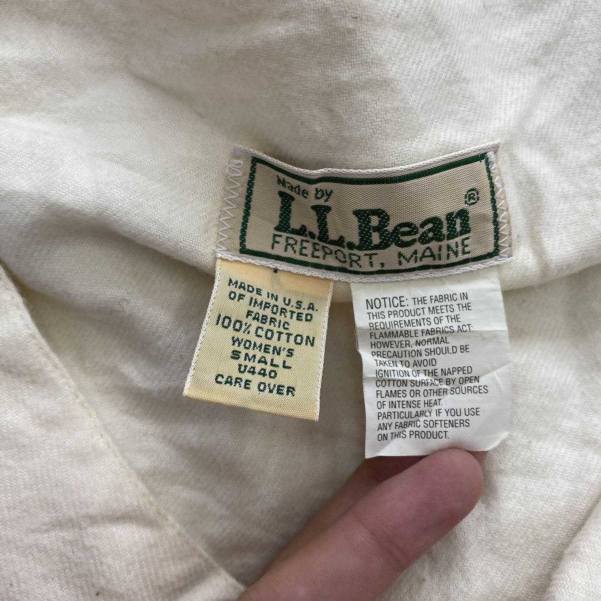 L.L. Bean × Vintage Vintage LL BEAN USA Three Quater Sleeve Cream Dress Size M / US 6-8 / IT 42-44 - 4 Thumbnail